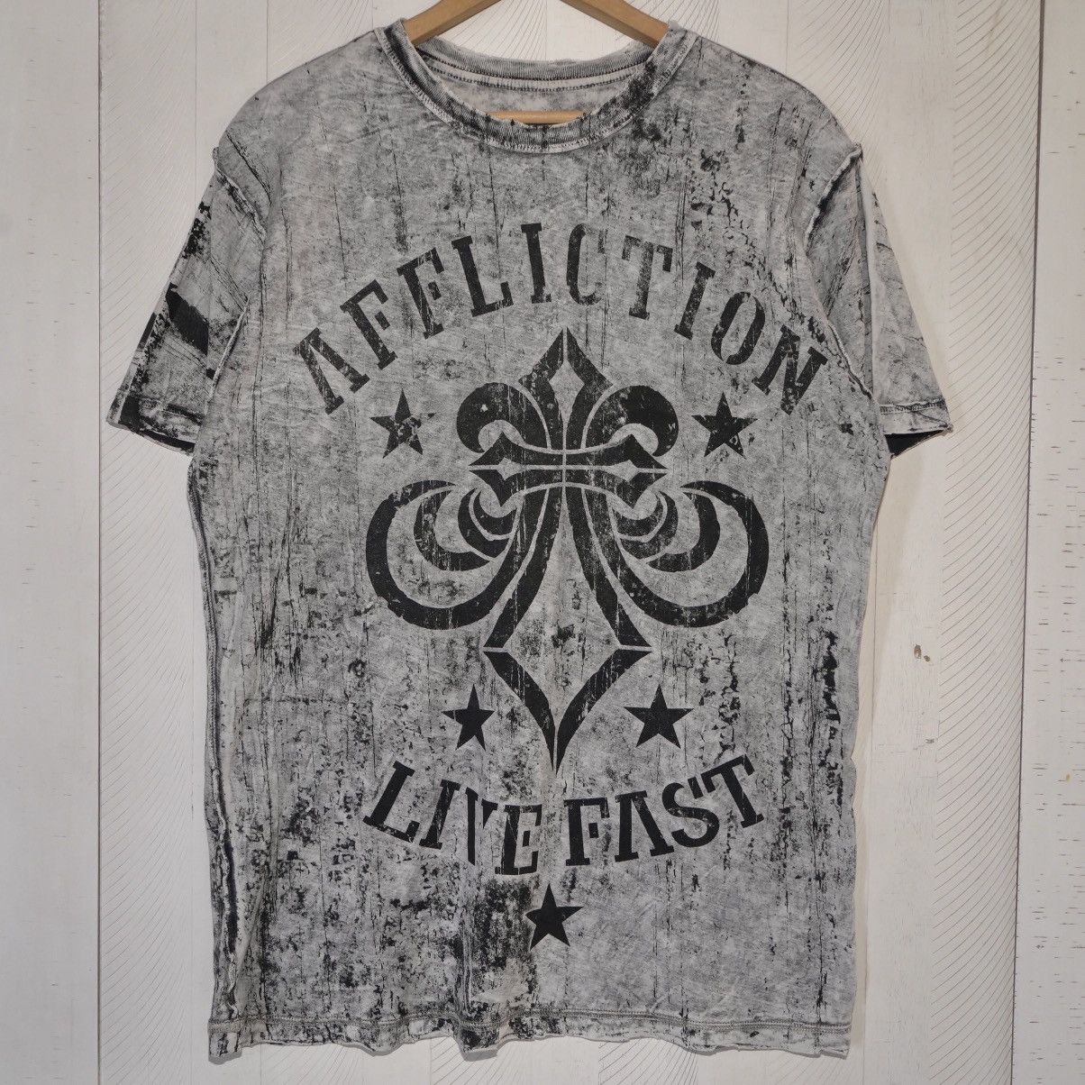 Affliction Vtg Y2K Affliction Reversible T-Shirt Black & Grey Size US M / EU 48-50 / 2 - 3 Thumbnail