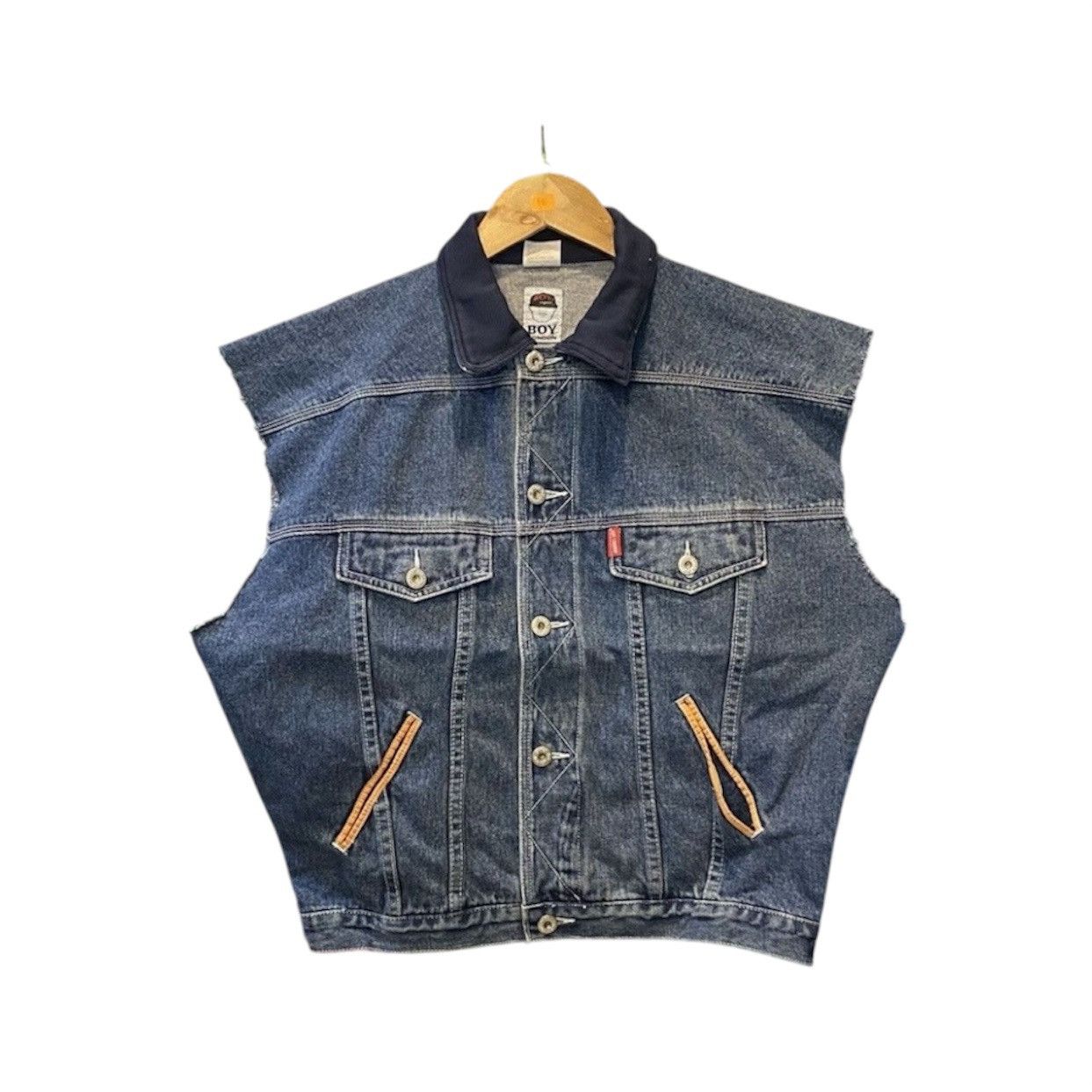 Boy London Vintage BOY London Denim Trucker Vest Rare Biker Style Size US M / EU 48-50 / 2 - 1 Thumbnail