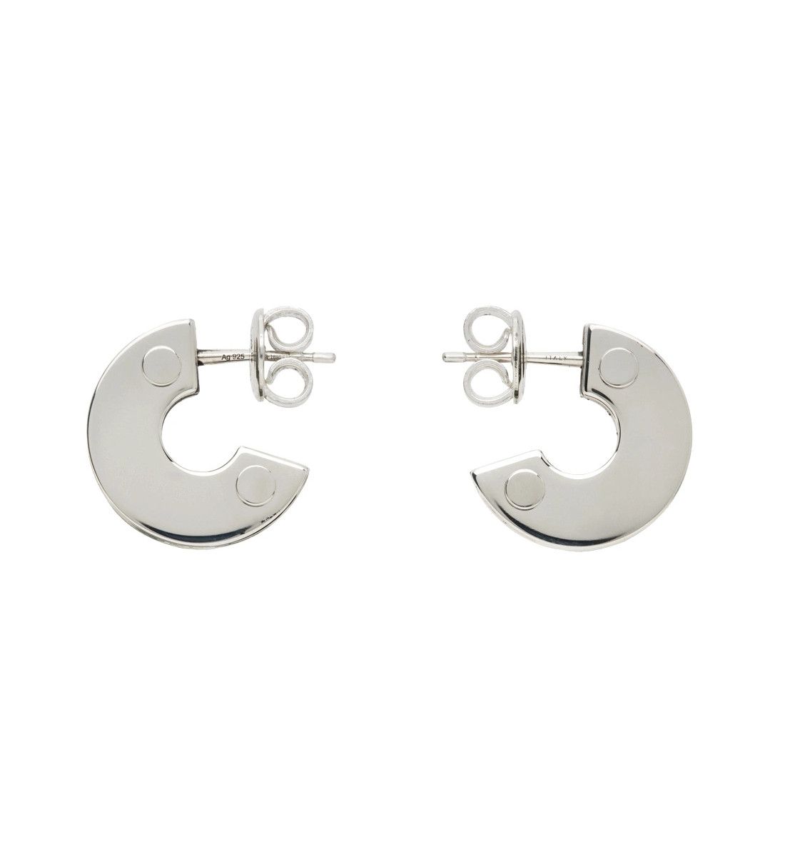 Bottega Veneta BOTTEGA VENETA Bolt round Sterling silver hoop earrings q Size ONE SIZE - 1 Thumbnail