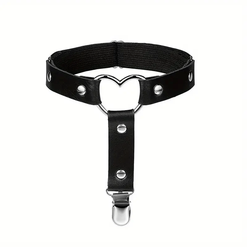 Vintage Black Leather Harness Stocking Belt Size ONE SIZE - 2 Thumbnail