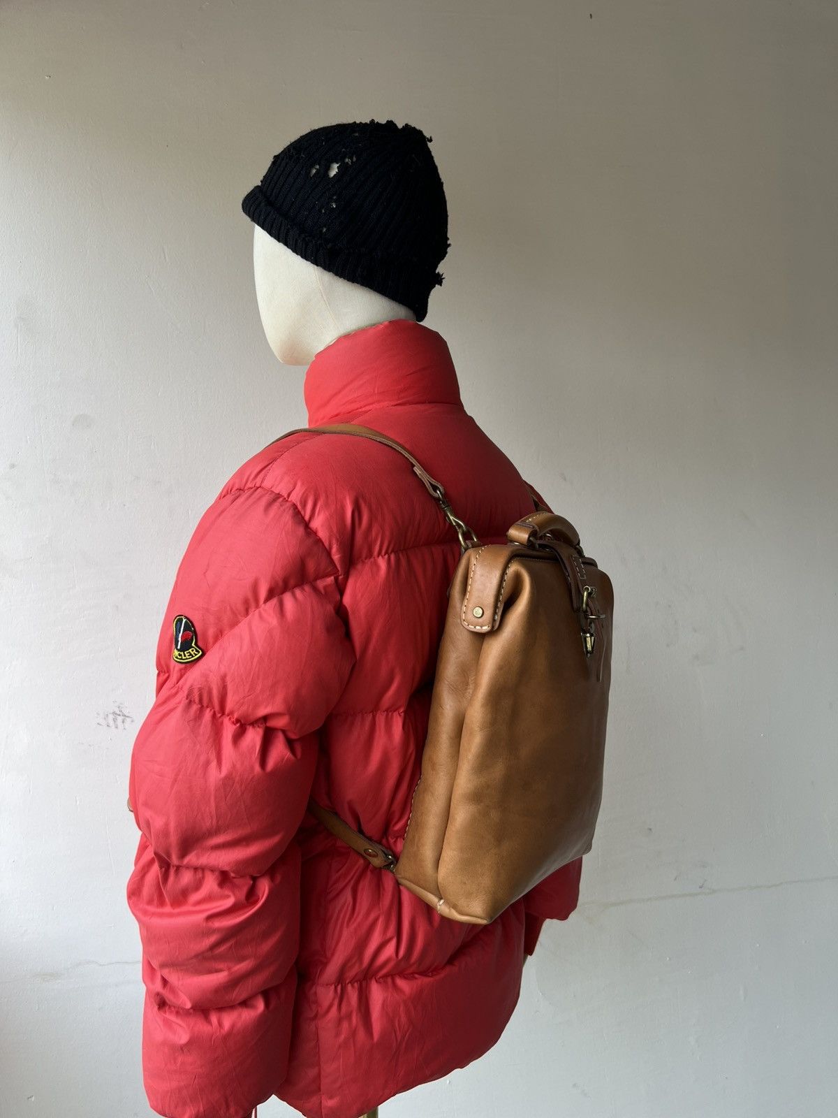 Leather Vintage HERZ Japan Patina Leather Backpack Rucksack Size ONE SIZE - 1 Thumbnail