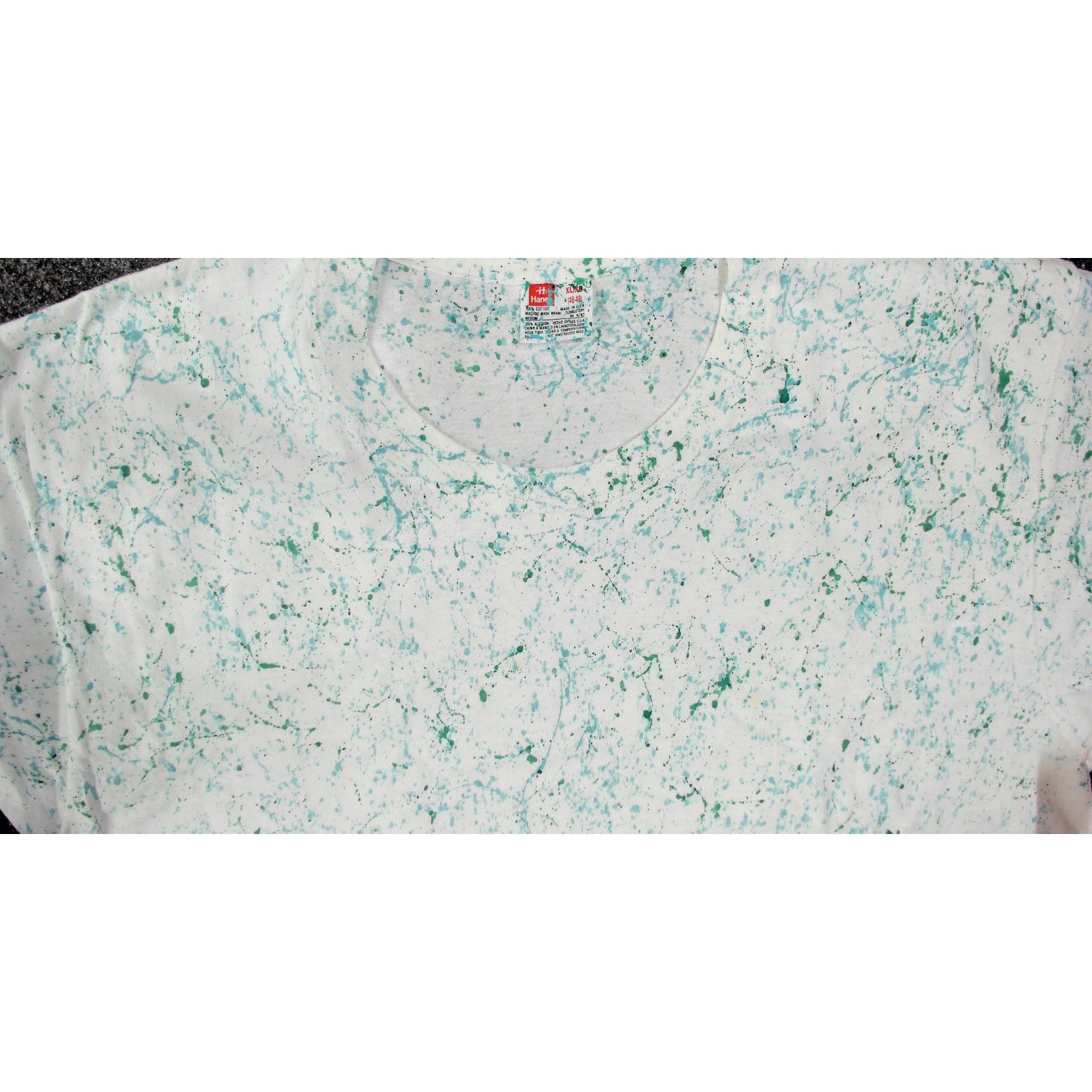 Hanes Vintage 80s Hanes Custom Paint Splatter "Bubble" T-Shirt Size US M / EU 48-50 / 2 - 12 Thumbnail