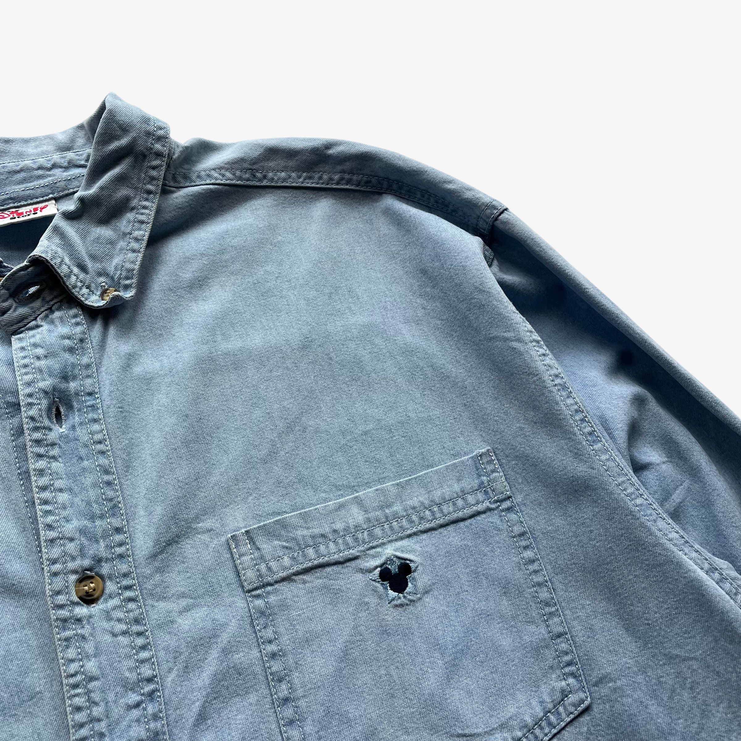 Disney Vintage 90s Men's Walt Disney Studios Blue Denim Shirt Size US L / EU 52-54 / 3 - 5 Thumbnail