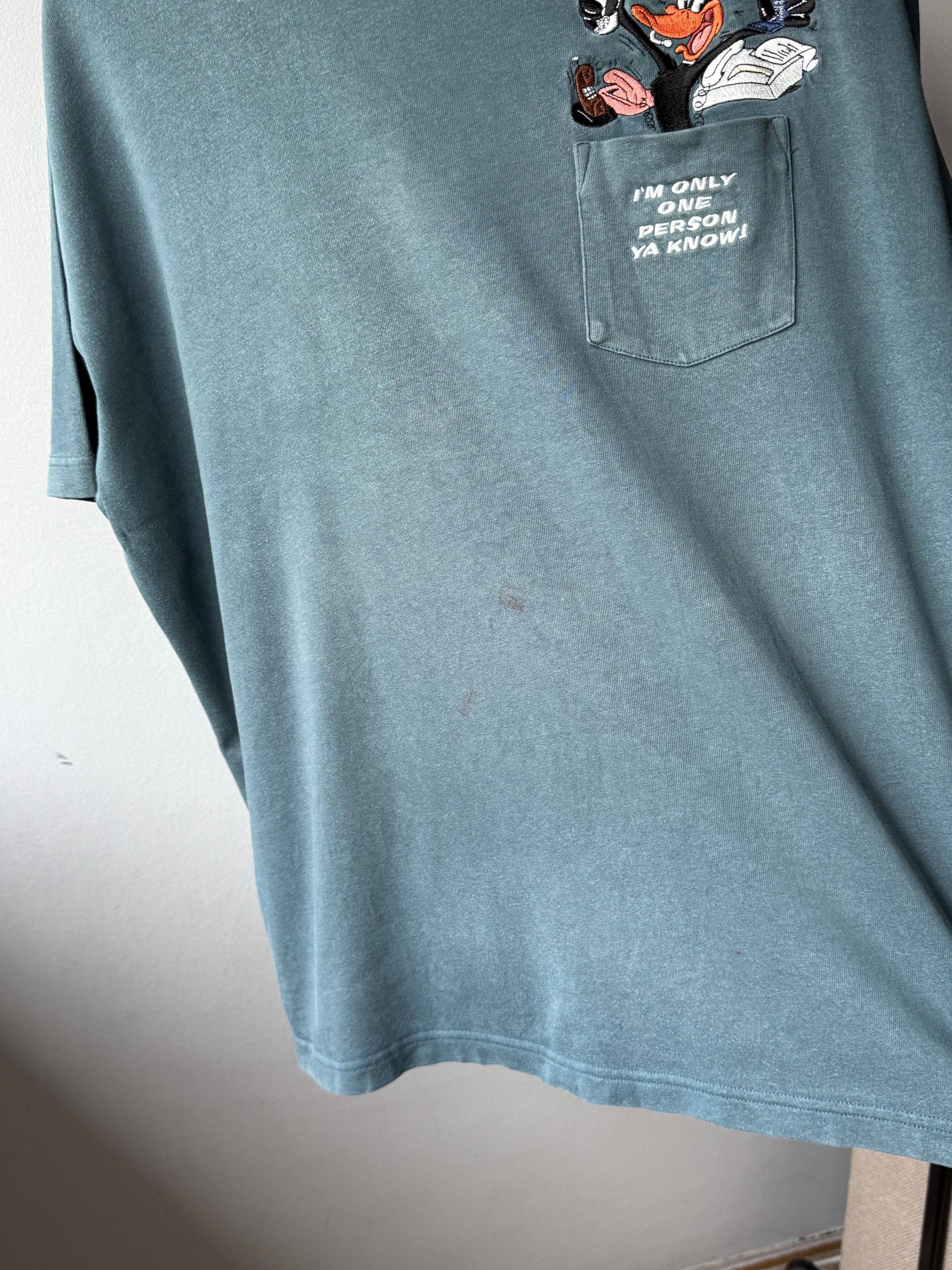 Warner Bros Vintage Warner Bros. Looney Tunes Embroidered Pocket T-Shirt Size US XL / EU 56 / 4 - 7 Thumbnail