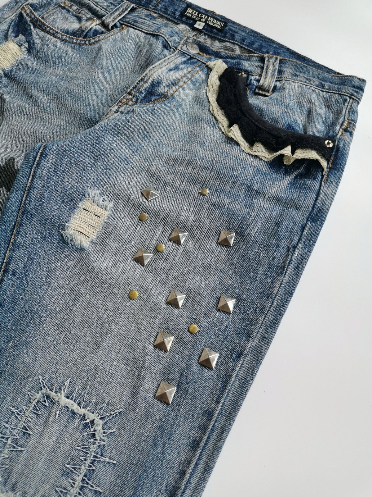 Seditionaries Hell Cat Punks Treble Clef Pyramid Stud Zipper Jean Vivienne Size 30" / US 8 / IT 44 - 5 Thumbnail