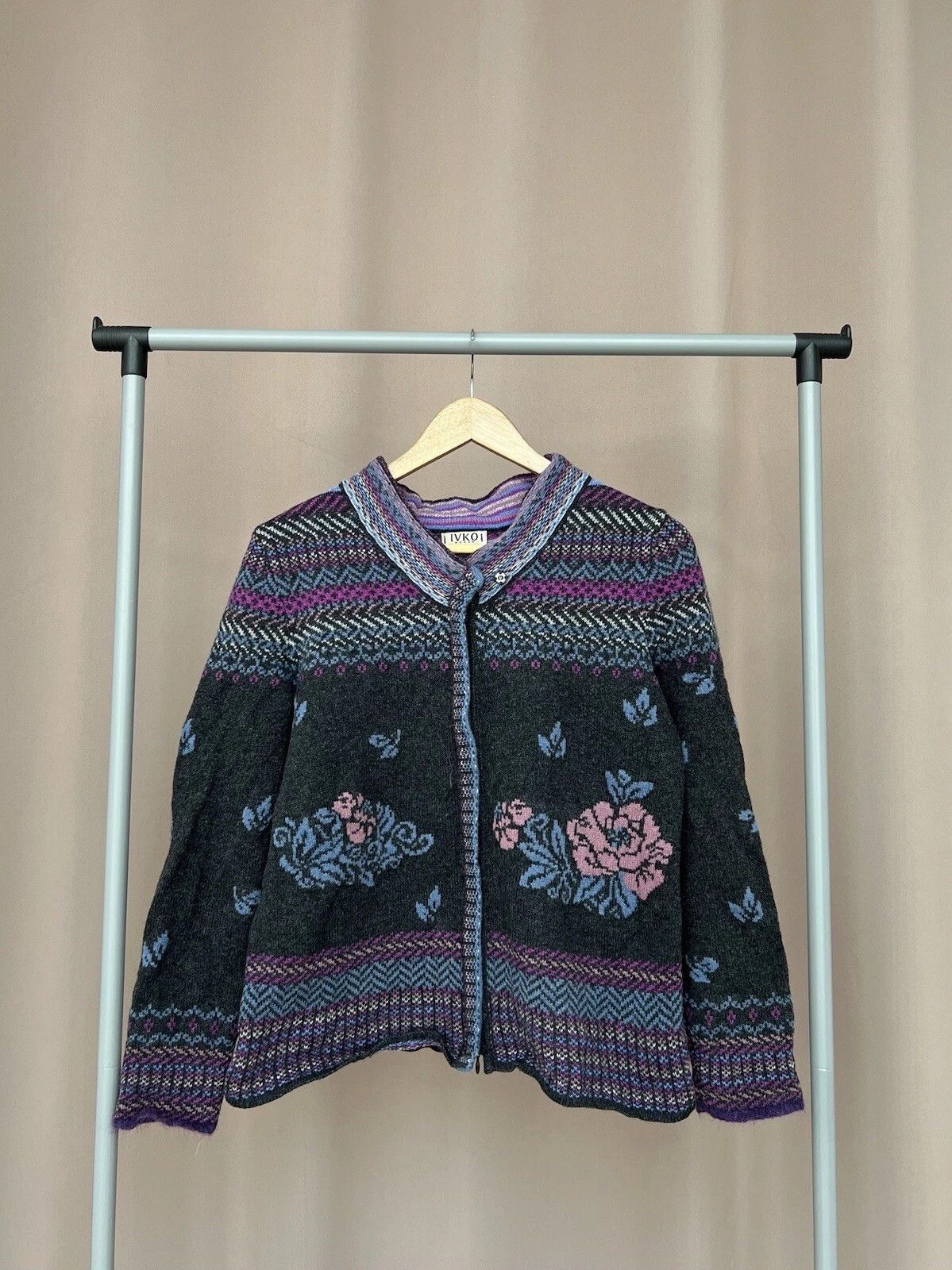 Other Ivko Wool Knit Zip Sweater Womens Size M Vintage Cardigan Size M / US 6-8 / IT 42-44 - 1 Thumbnail