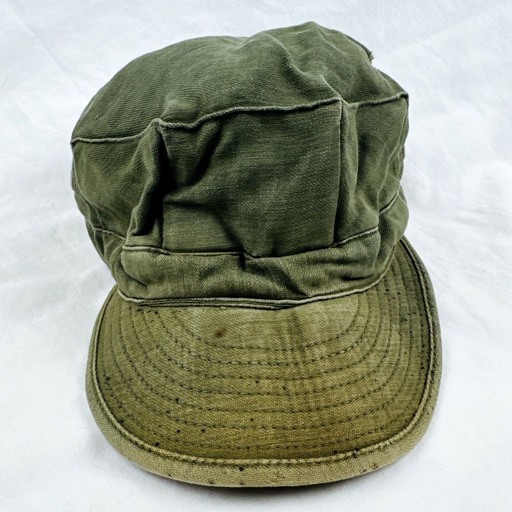 Vintage Vietnam Era OG-107 Utility Cap Shirt Mens Cap 1969 Green Cotton VW Waldman 1960s United States Green Mens Cap OG-107 Vietnam Era Original Wool? Size ONE SIZE - 2 Thumbnail