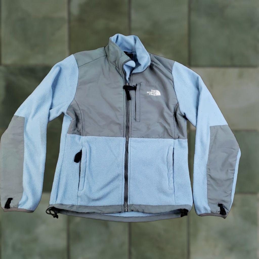 The North Face VINTAGE The North Face Denali Jacket Womens Small Blue Gray Full Zip Mock Neck Fleece Zz Size S / US 4 / IT 40 - 1 Thumbnail