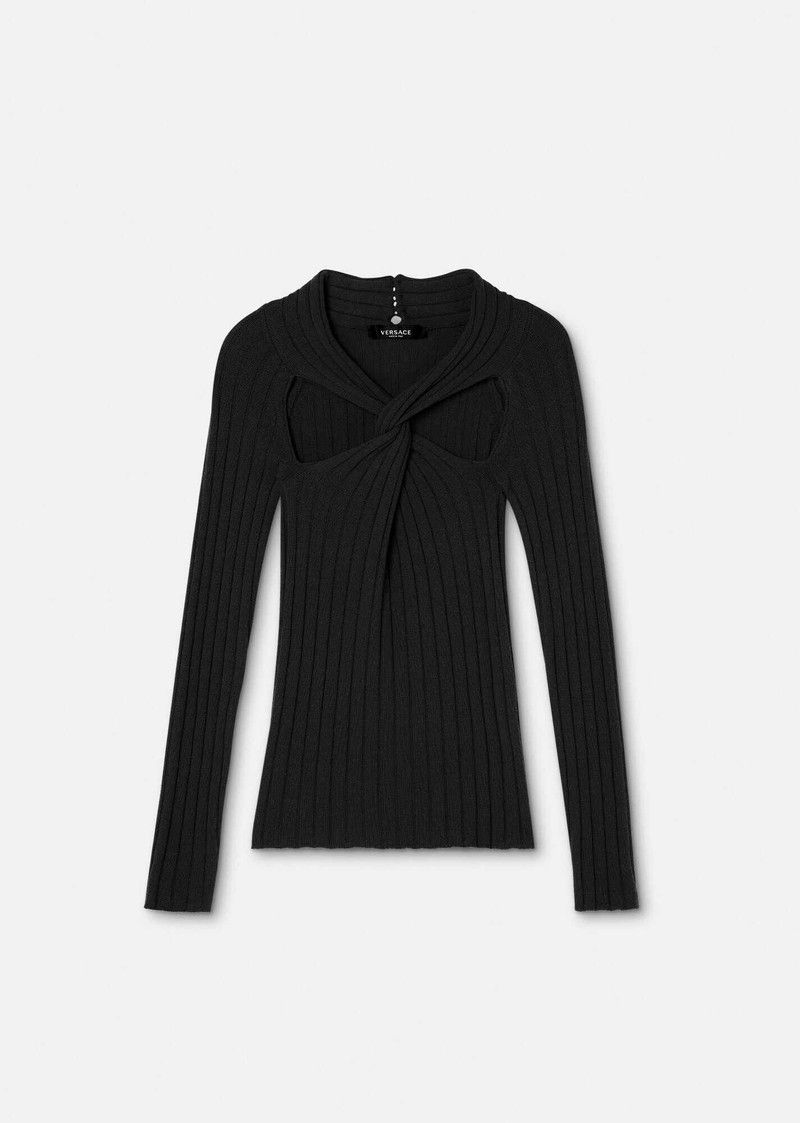 Versace o1y0226 Turtleneck Sweater in Black Size S / US 4 / IT 40 - 1 Thumbnail