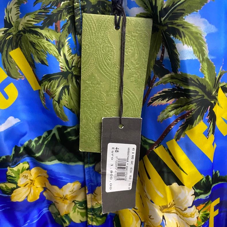 Gucci Gucci The latest blue Hawaiian print pattern logo cotton ja Size US M / EU 48-50 / 2 - 5 Thumbnail
