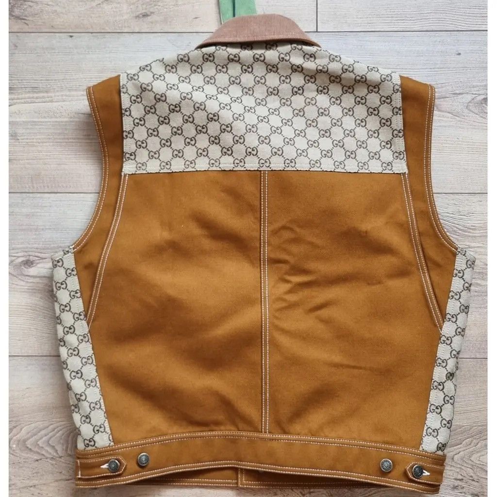 Gucci Gucci Cotton Canvas Monogram Print Vest Size US L / EU 52-54 / 3 - 2 Thumbnail