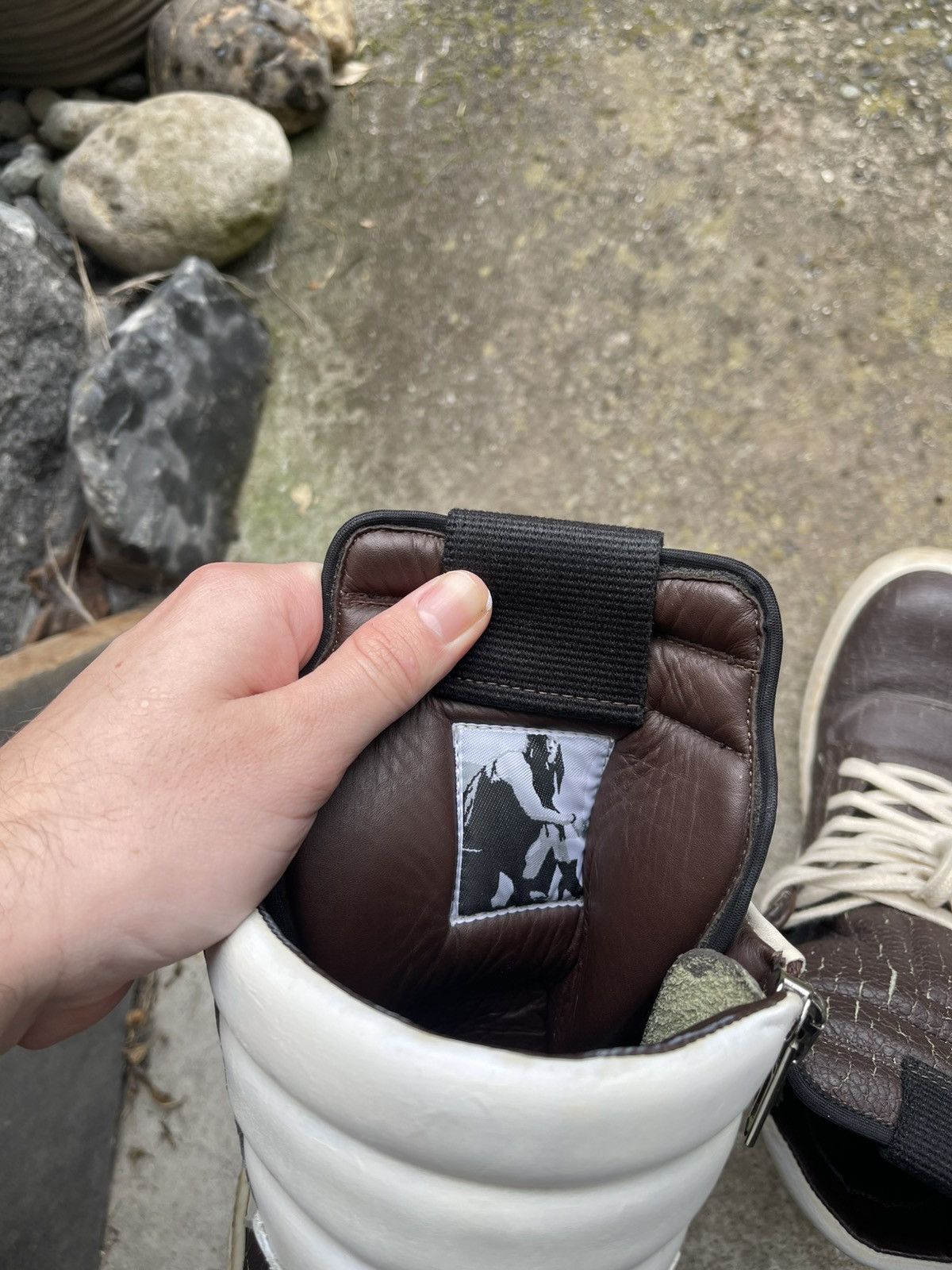 Rick Owens steal 2016 Cracked Brown leather Geobaskets Size US 8 / EU 41 - 5 Thumbnail