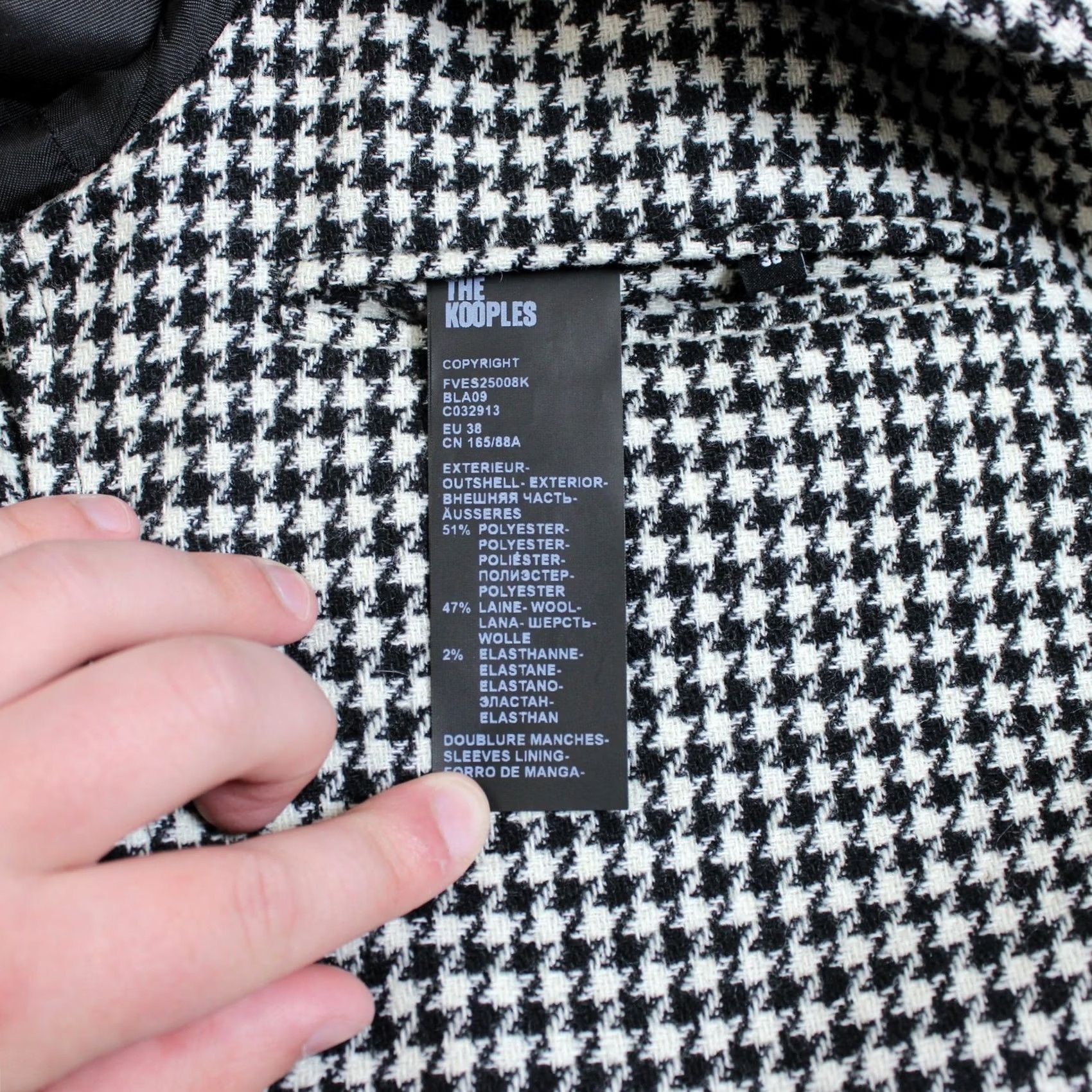 The Kooples VINTAGE The Kooples Blazer Women 38 EU 6 US Black Houndstooth Jacket Academia Heritage Size XS / US 0-2 / IT 36-38 - 6 Thumbnail