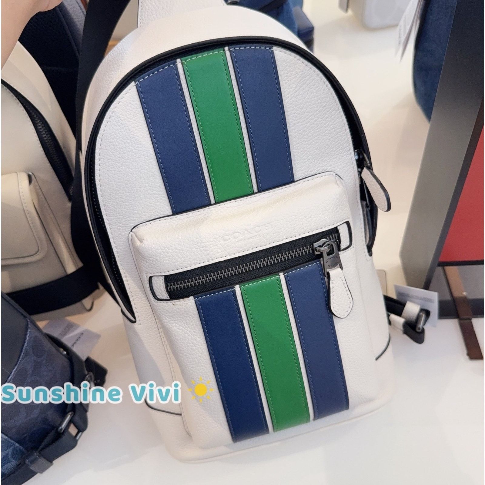 Coach NWT Coach Men’s West Pack Signature Canvas Stripe CBI39 Size ONE SIZE - 1 Thumbnail