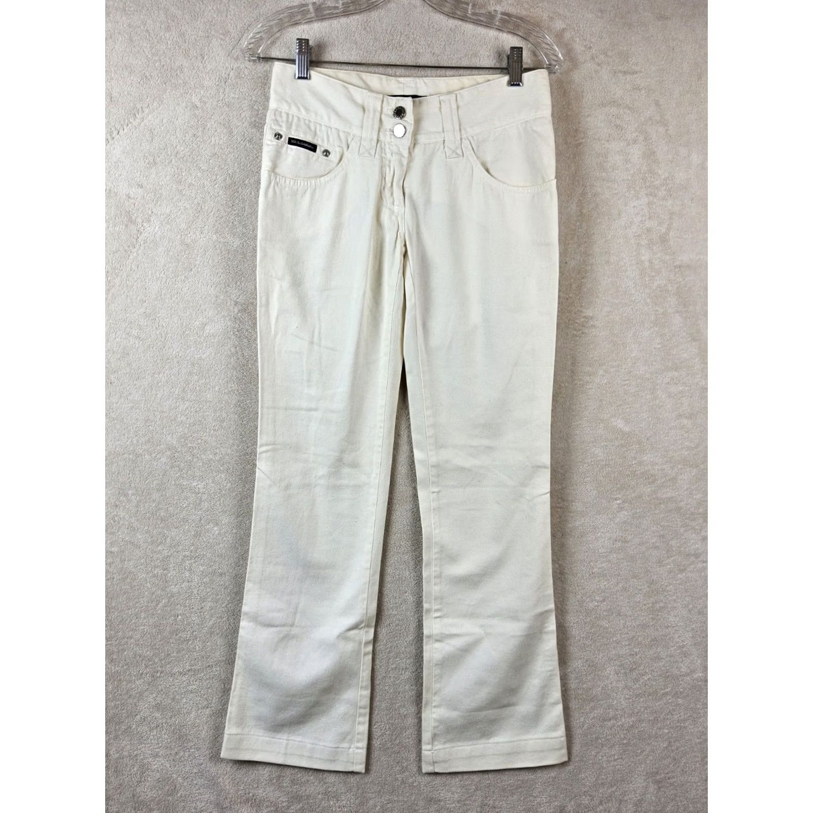 Dolce & Gabbana Dolce&Gabbana Jeans Women Rhinestone Pocket Beige 38 Size 38 Straight Pockets Vintage? (remove question) Size 26" / US 2 / IT 38 - 2 Thumbnail