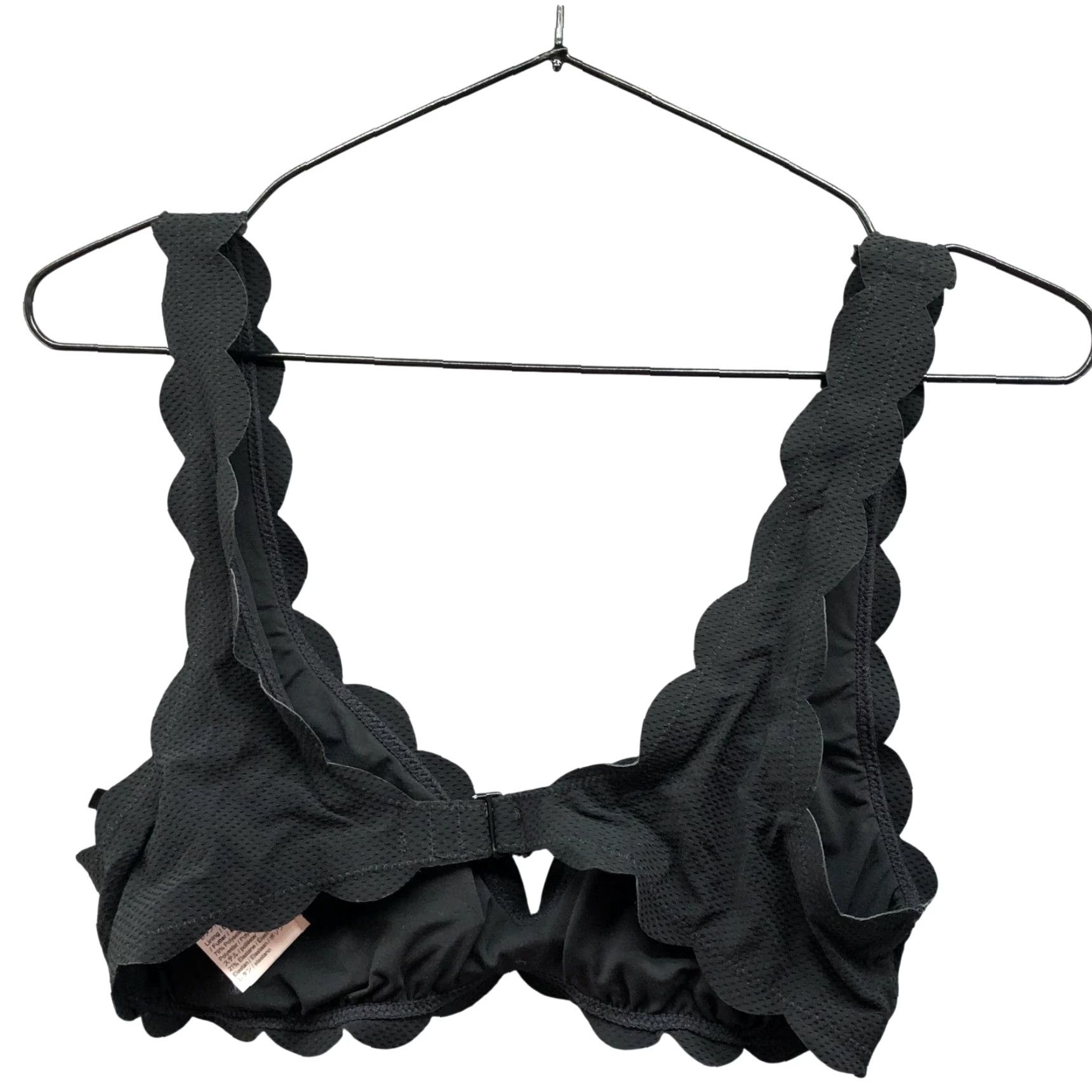 J.Crew J. Crew Scallop Pique V-Neck Bikini Top Womens XS Black Size XS / US 0-2 / IT 36-38 - 2 Thumbnail