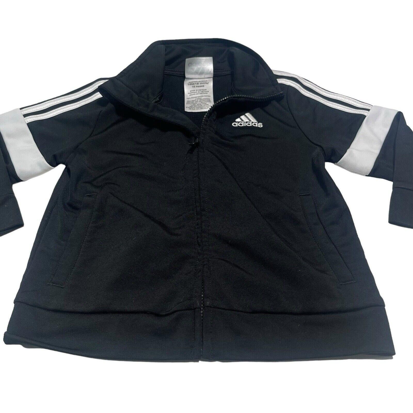 Adidas Adidas Black Track Jacket Full Zip Unisex Toddler 18M Size US XXS / EU 40 - 3 Thumbnail