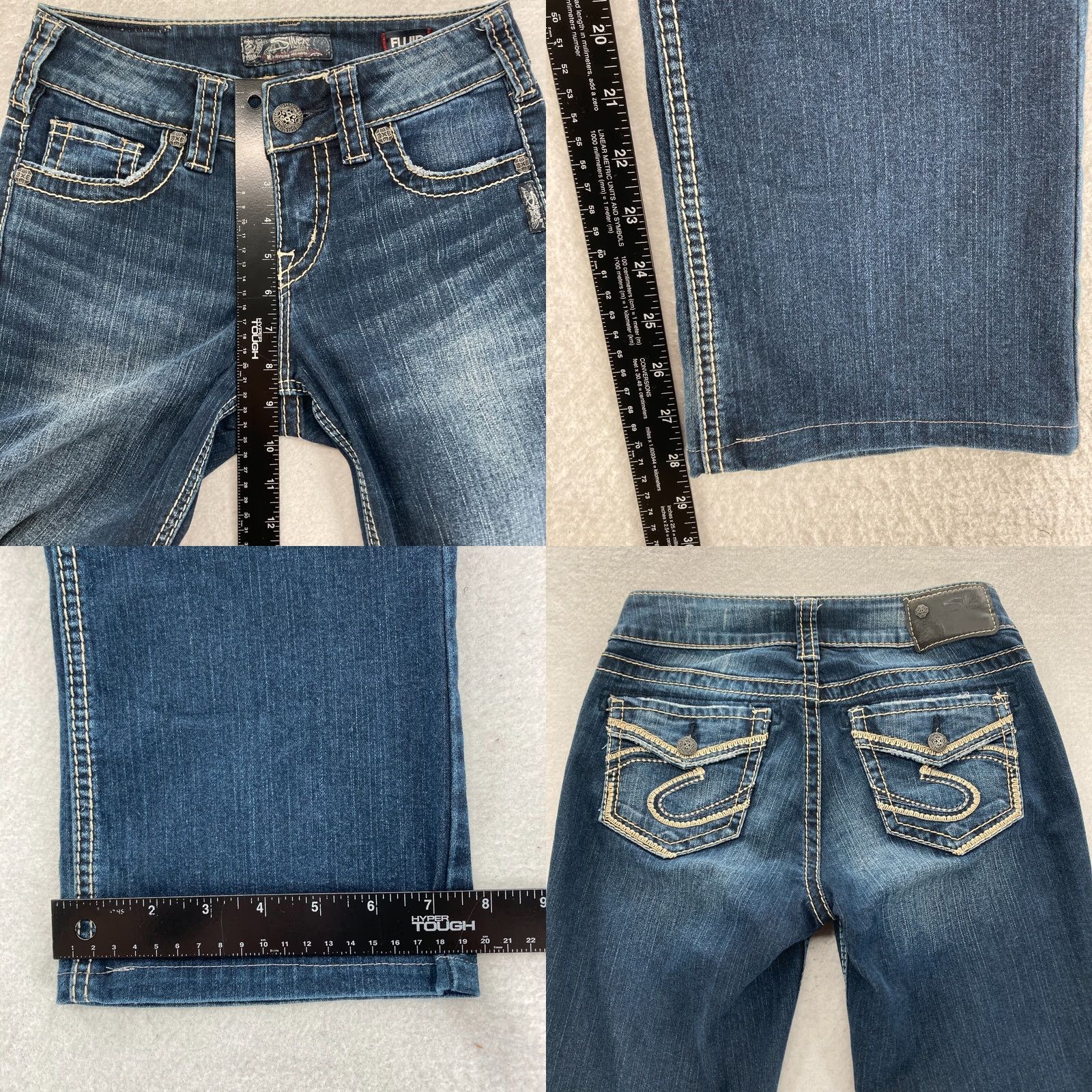 Silver Jeans Co. Silver Jeans Suki Slim Boot Women's 26x28 Dark Wash Blue Stretch Denim Bootcut Jeans Size 26" / US 2 / IT 38 - 8 Thumbnail