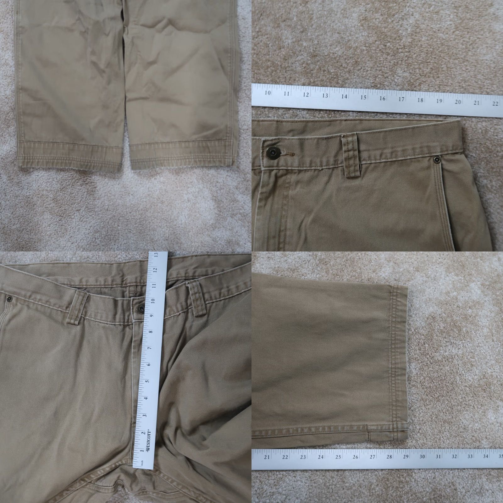 Vintage Duluth Straight Leg Pants Men's 40x30 Beige Workwear 5-Pocket Design Belt Loops Cargo Flat Front Size US 40 / EU 56 - 8 Thumbnail