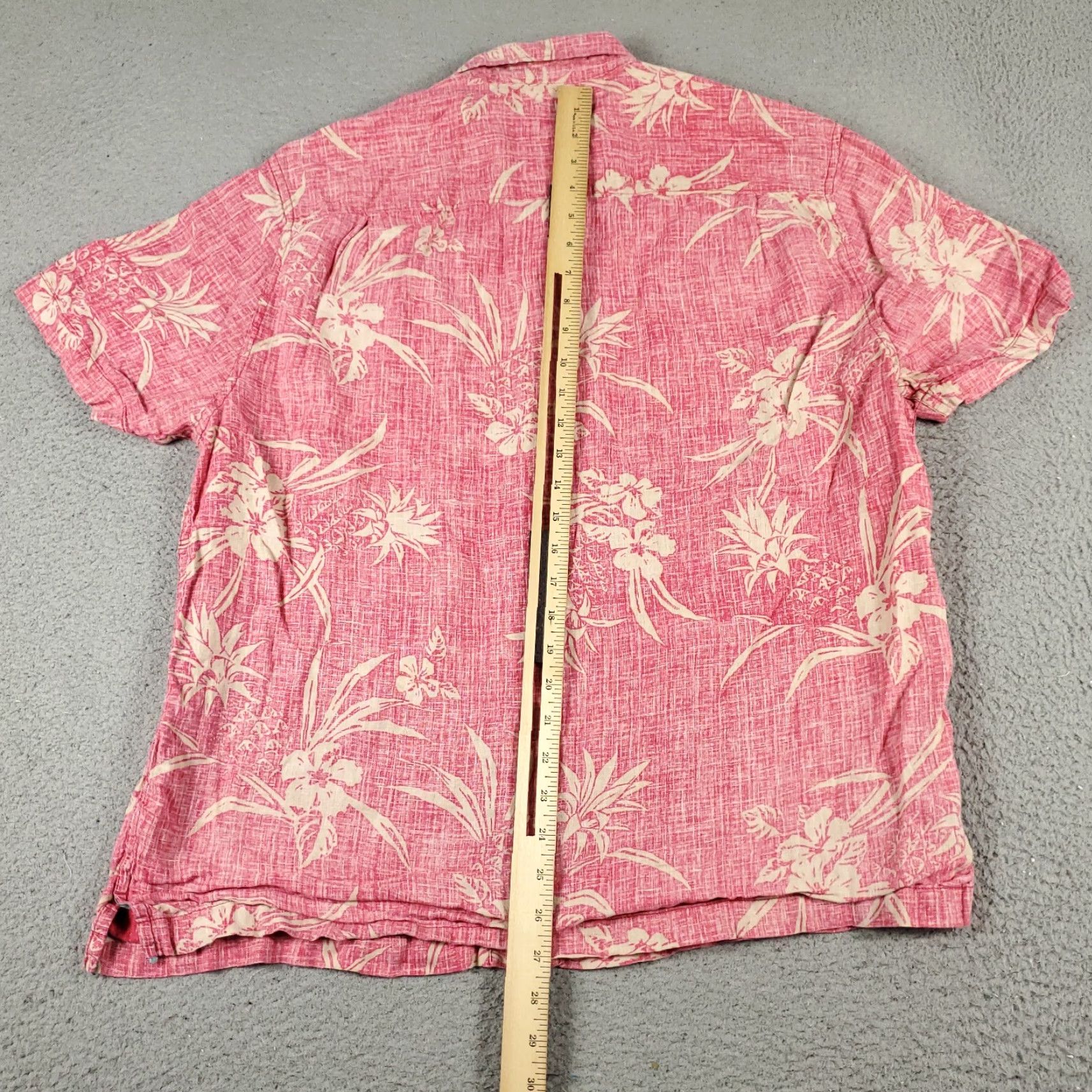 Tommy Bahama Tommy Bahama Shirt Mens Large Red/Pink Linen Hawaiian Button Up Short Sleeve Size US L / EU 52-54 / 3 - 3 Thumbnail