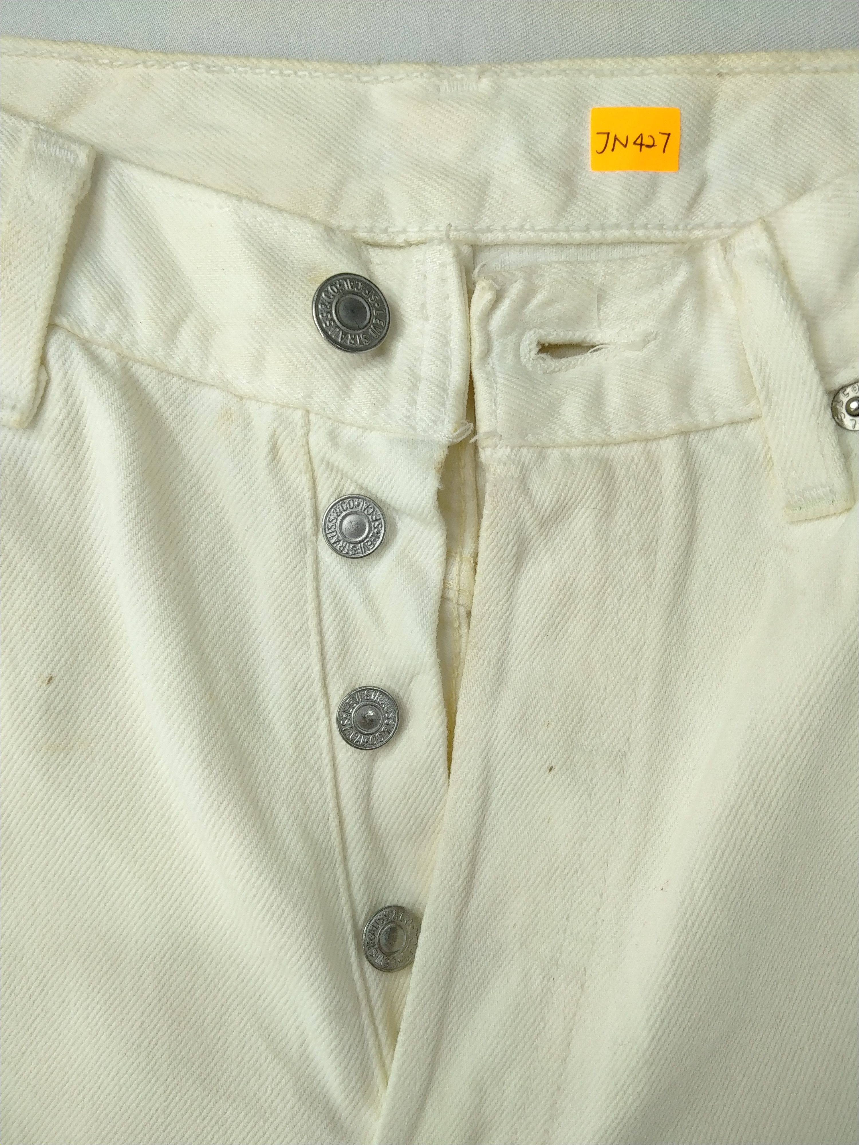 Levi's 90s White Vintage Levi's 501 Denim 27x31.5 -JN427 Size US 27 - 7 Thumbnail