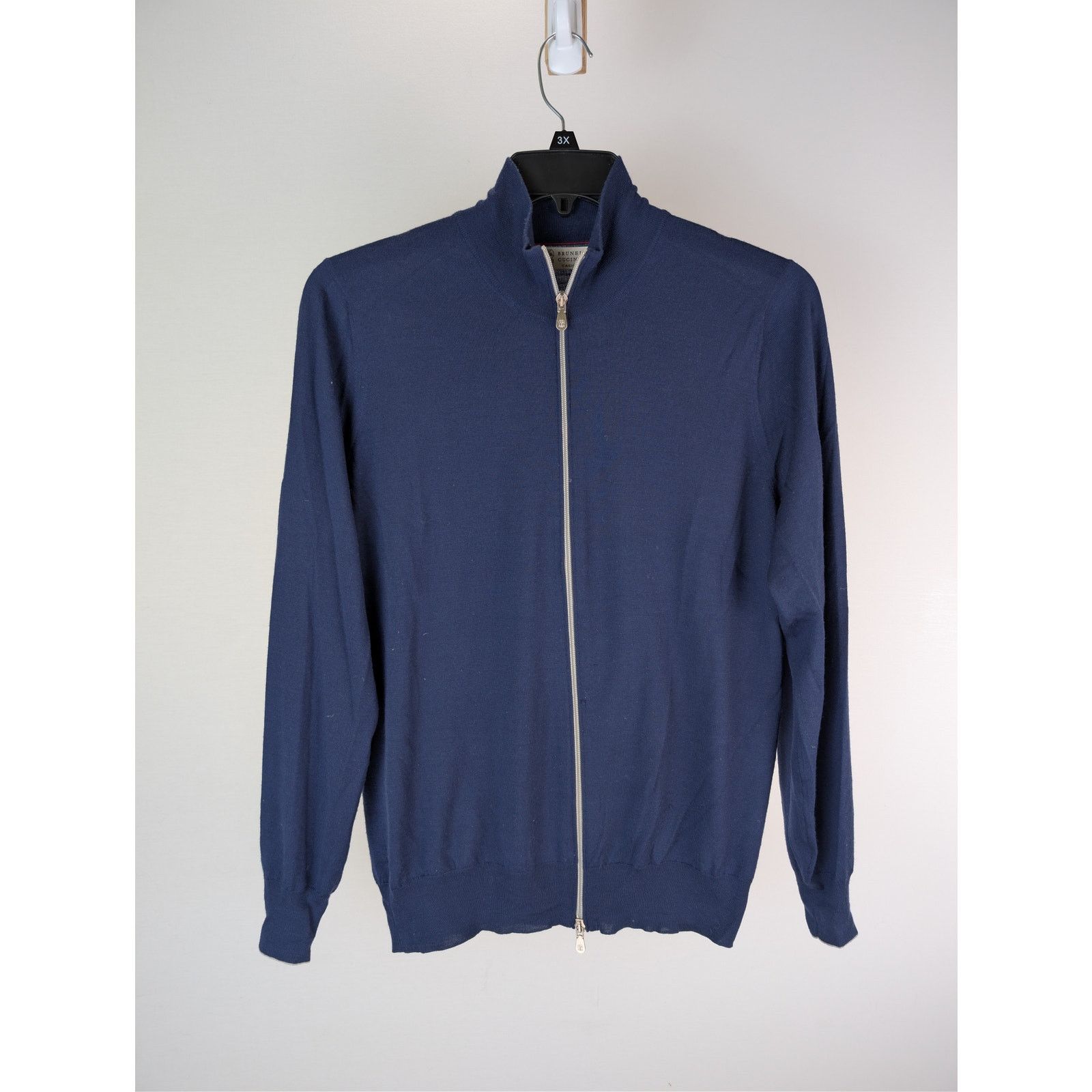 Brunello Cucinelli o1rshd1 CC20 Full Zip Cardigan Sweater Sweatshirt Navy Blue Size US M / EU 48-50 / 2 - 8 Thumbnail