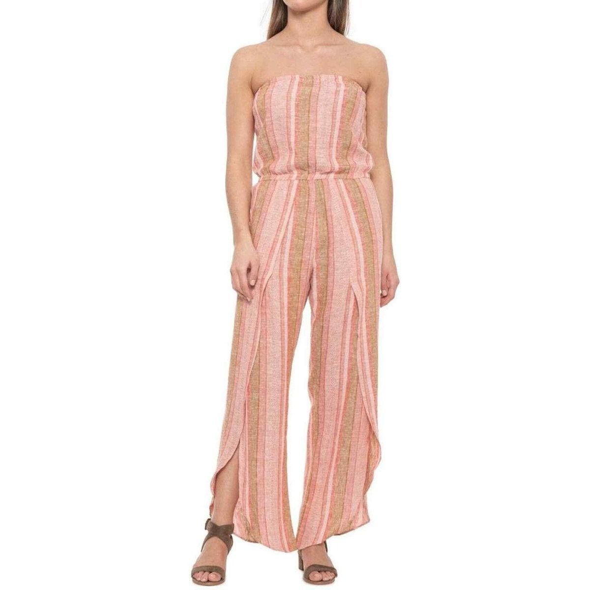 Drew DREW Emerson Linen Tube Jumpsuit Striped Womens Small Size 27" / US 4 / IT 40 - 8 Thumbnail
