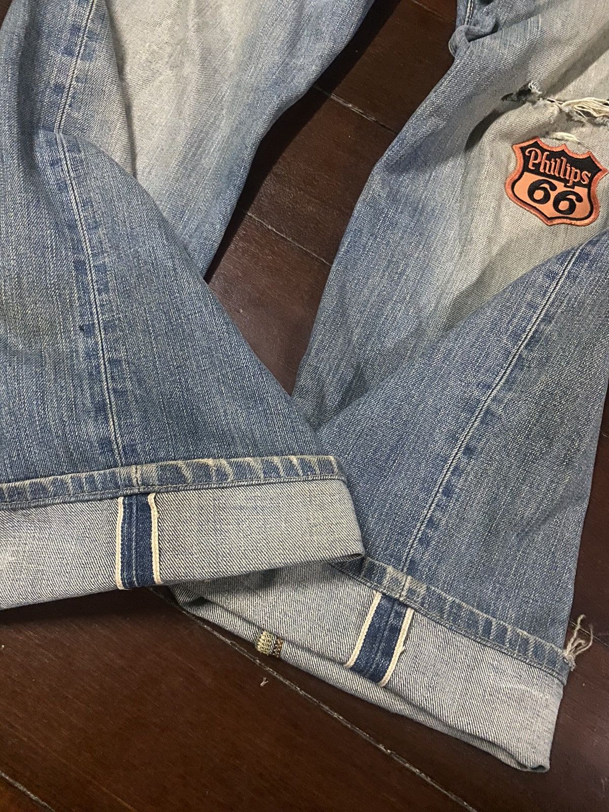 Edwin Vintage 90s Edwin 505 Selvedge Distressed Denim Jeans BAGGY Size US 32 / EU 48 - 9 Thumbnail