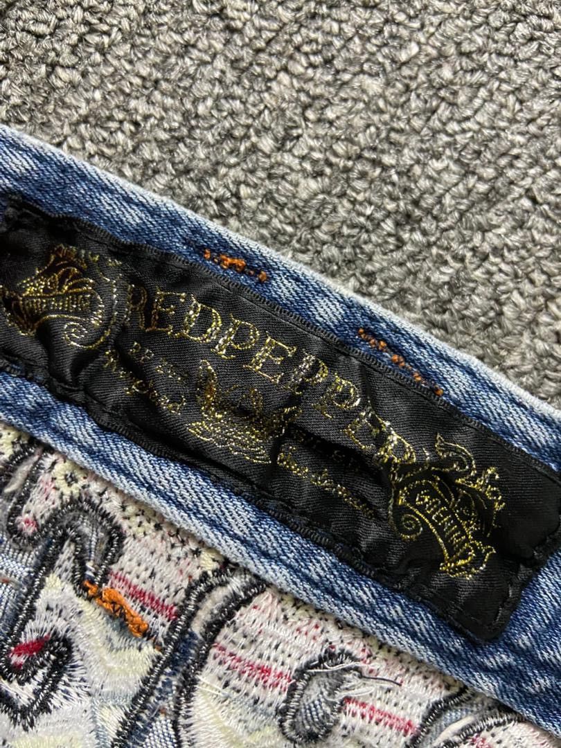 Japanese Brand Vintage Red Pepper Denim Flare Distressed Jeans (184) Size US 30 / EU 46 - 9 Thumbnail