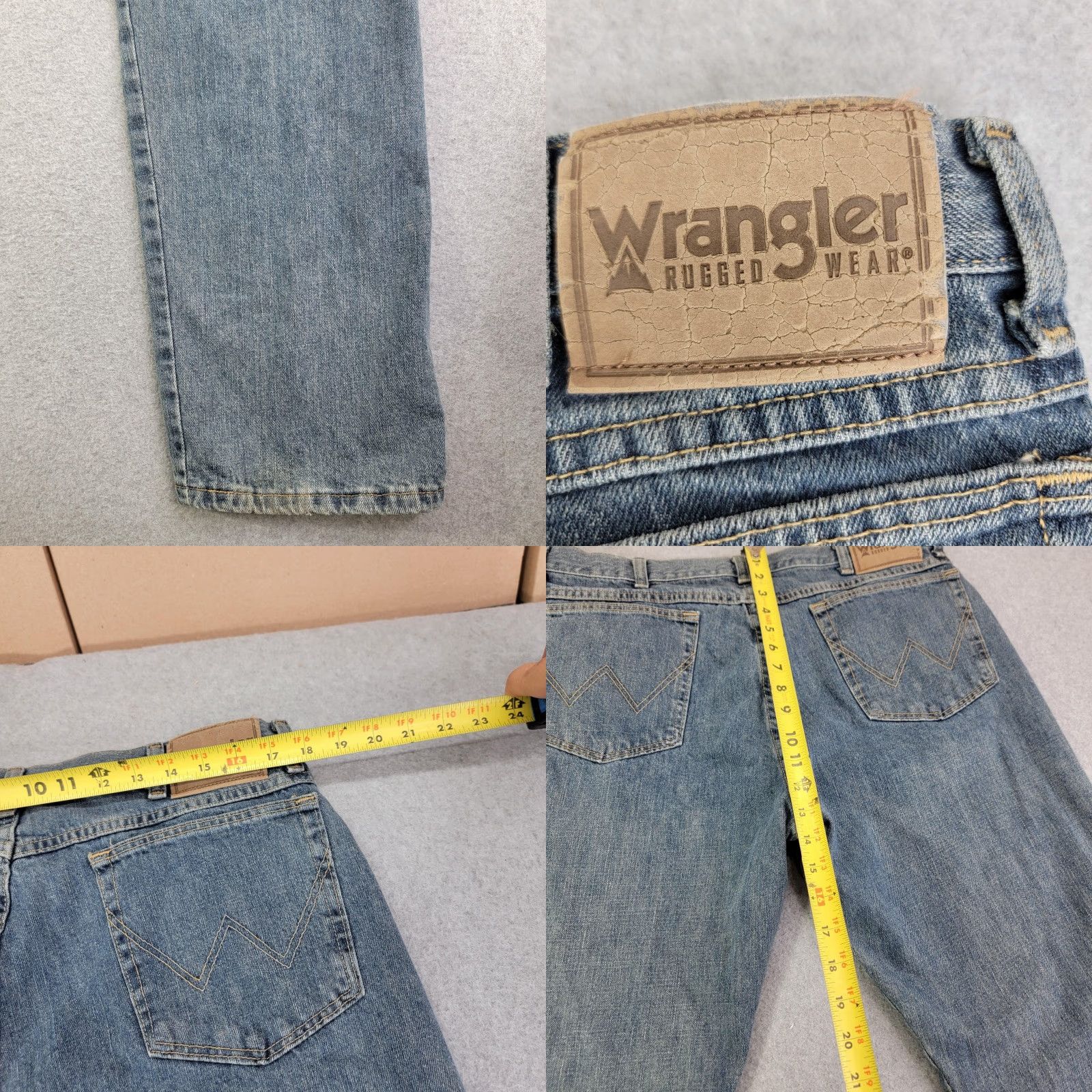 Wrangler Wrangler Rugged Wear Jeans Men 36x32 Regular Straight Denim Blue Jeans 31100PS Size US 36 / EU 52 - 8 Thumbnail