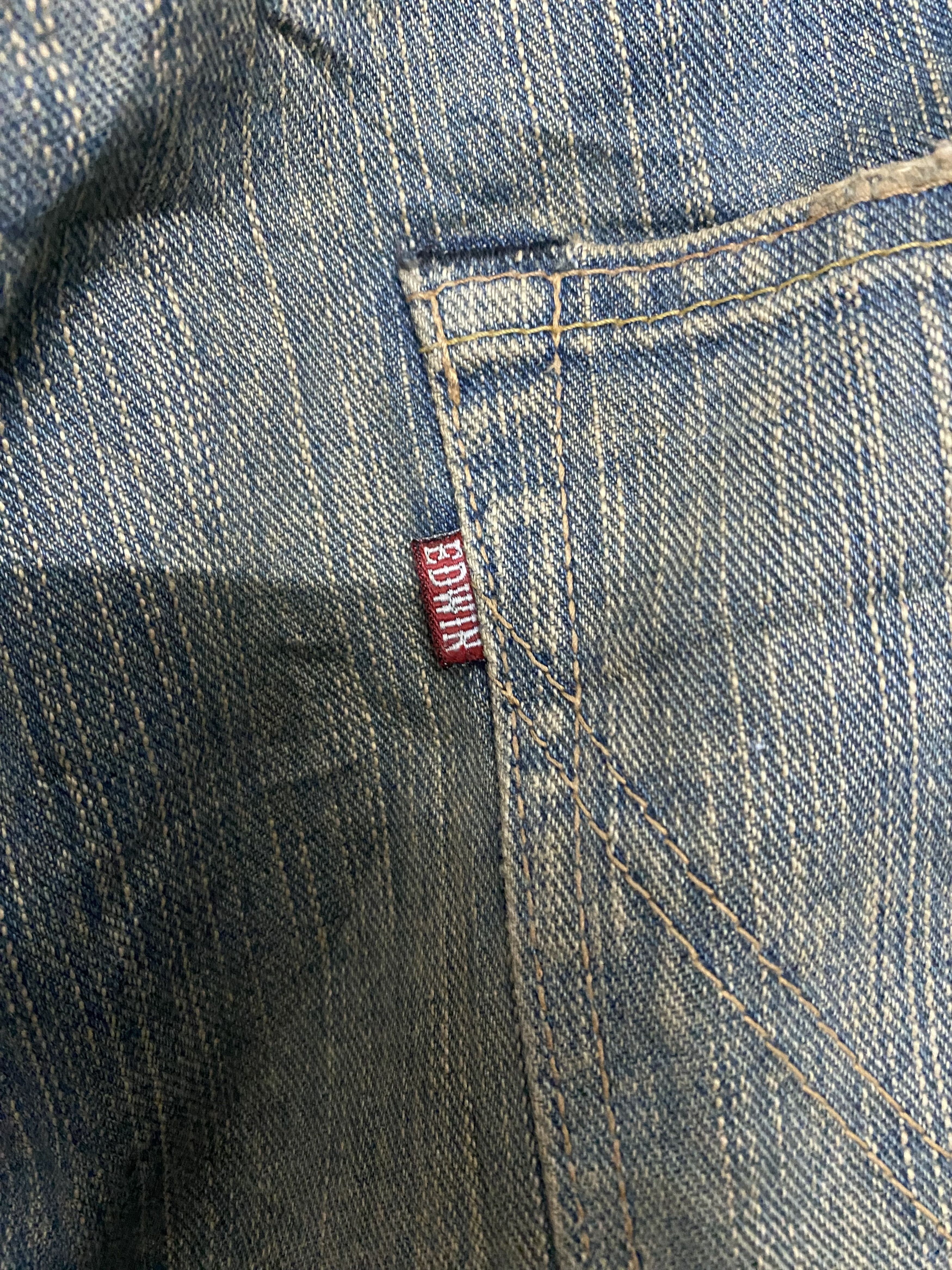 Edwin EDWIN 405XV Exclusive Model Faded Distressed Dark Wash Jeans Size US 34 / EU 50 - 9 Thumbnail