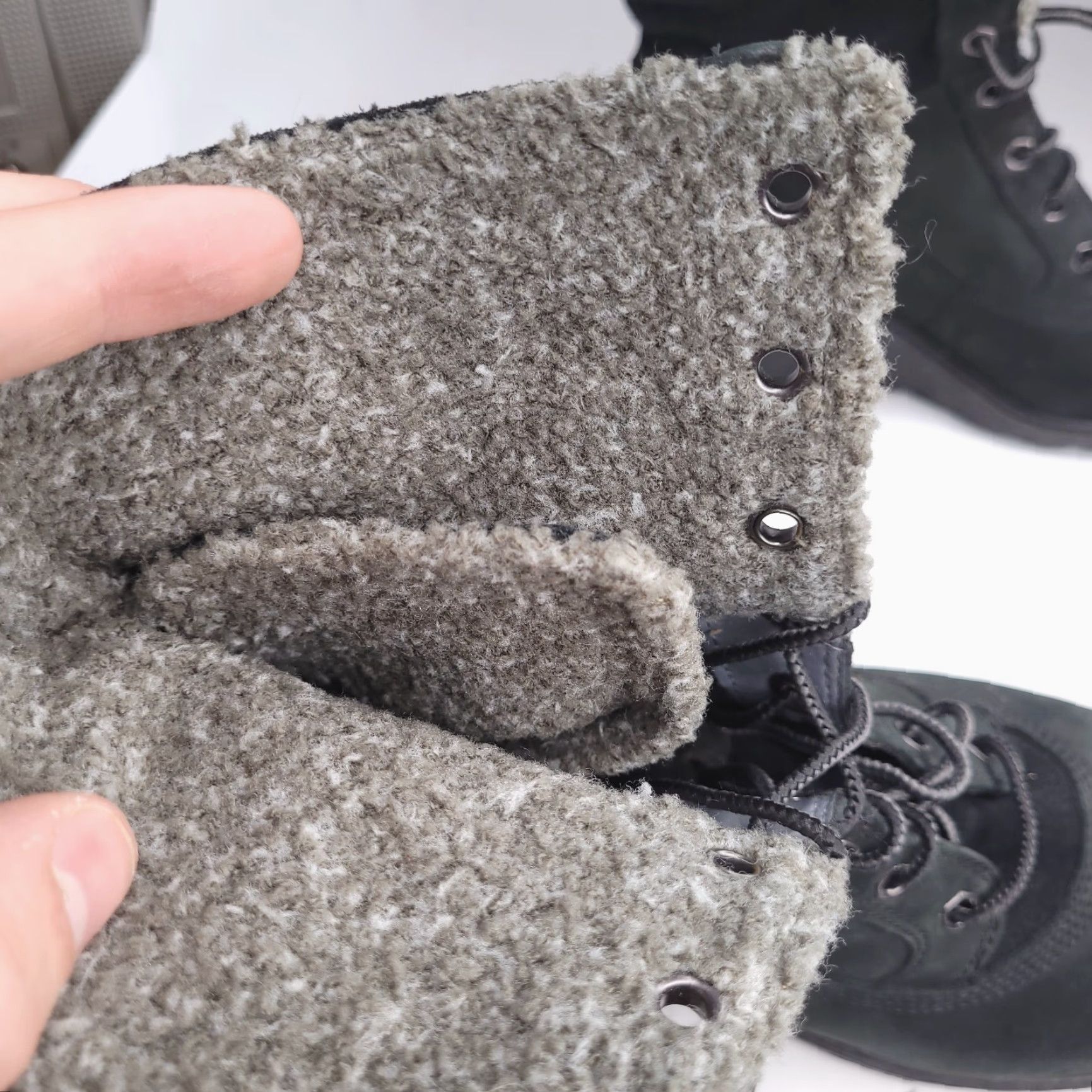 Timberland Timberland Boots Women 8.5 Winter Leather High Heel Bootie Black Sherpa Warm Dark Olive Green Vintage No (adjusted?) Size US 9 / IT 39 - 7 Thumbnail