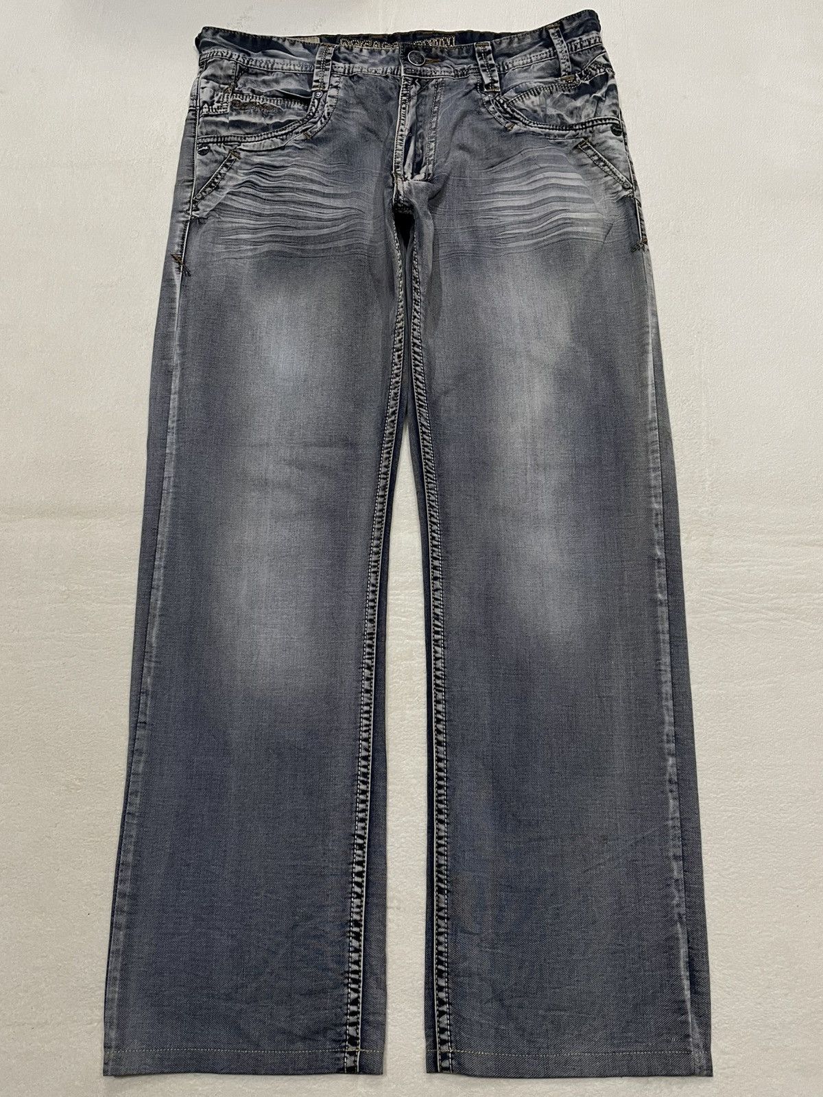 Japanese Brand Vintage Regass Denim Straight Cut Faded Jeans Size US 36 / EU 52 - 2 Thumbnail