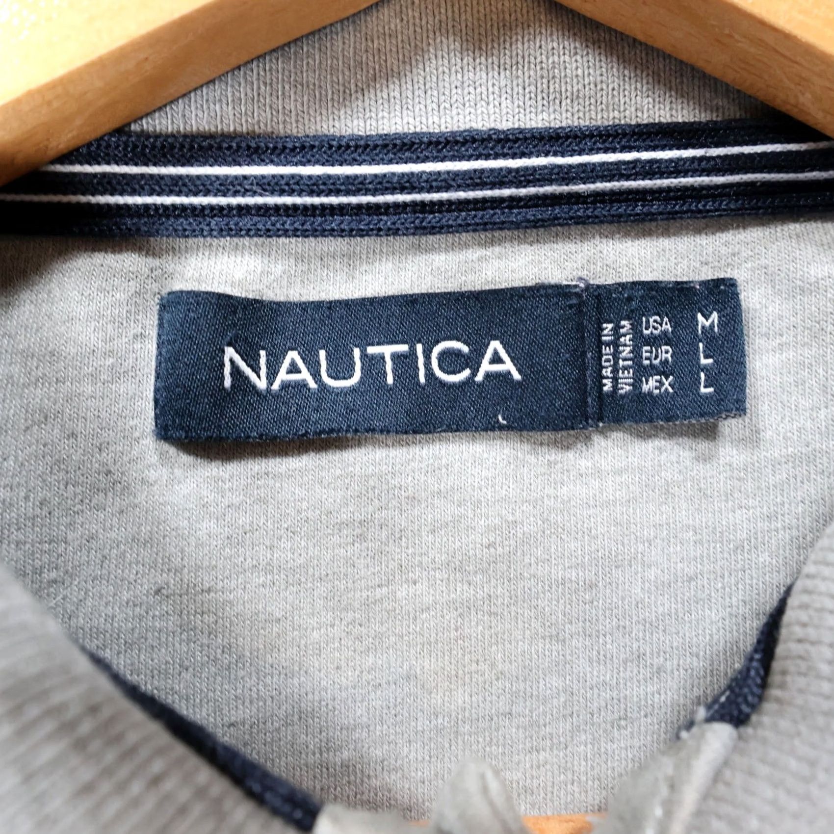 Nautica Nautica Polo Shirt Mens Medium Gray Long Sleeve Solid Jersey Knit Size US M / EU 48-50 / 2 - 7 Thumbnail
