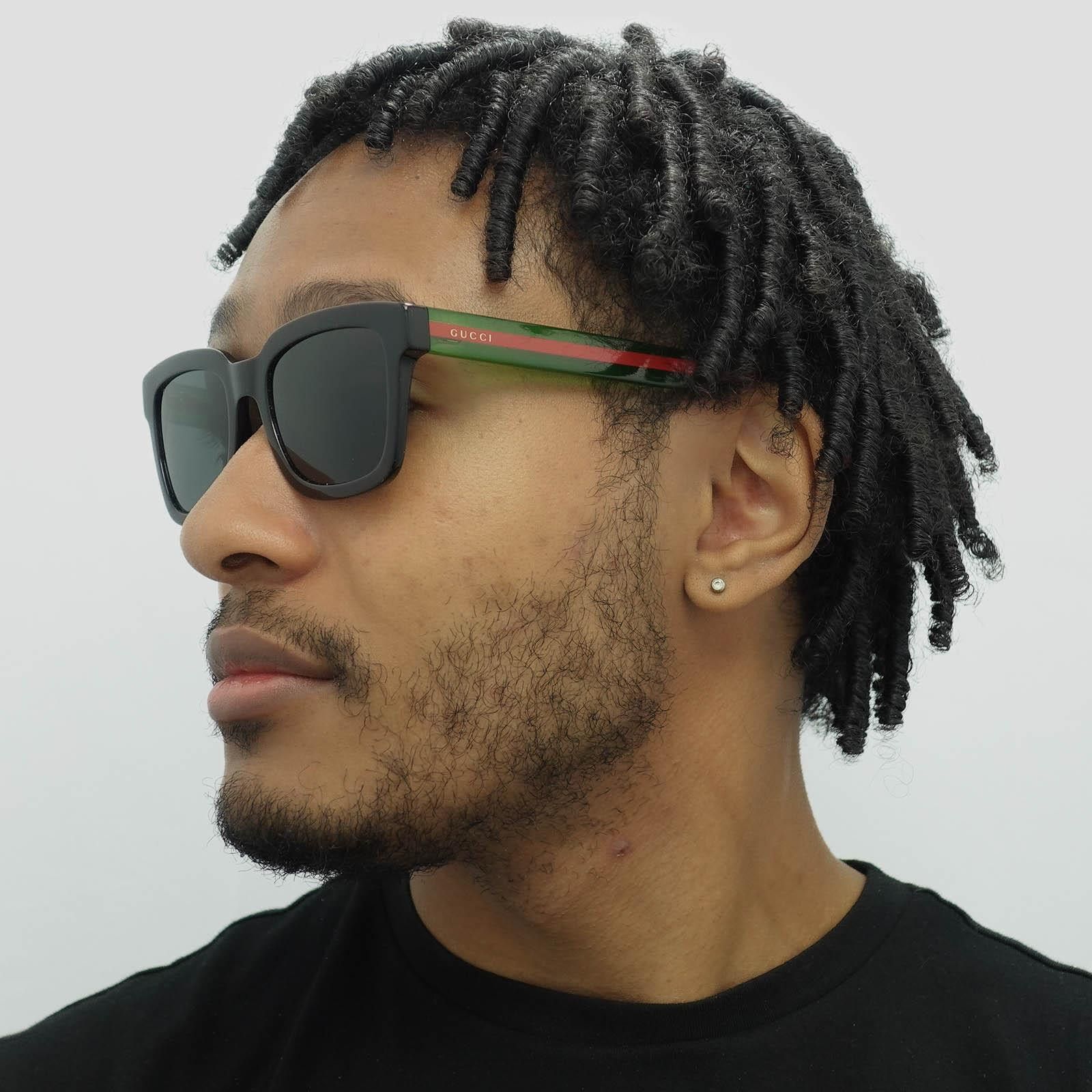 Gucci Gucci Men Sunglasses Black Green Square GG0001SN 002 NEW Size ONE SIZE - 10 Thumbnail