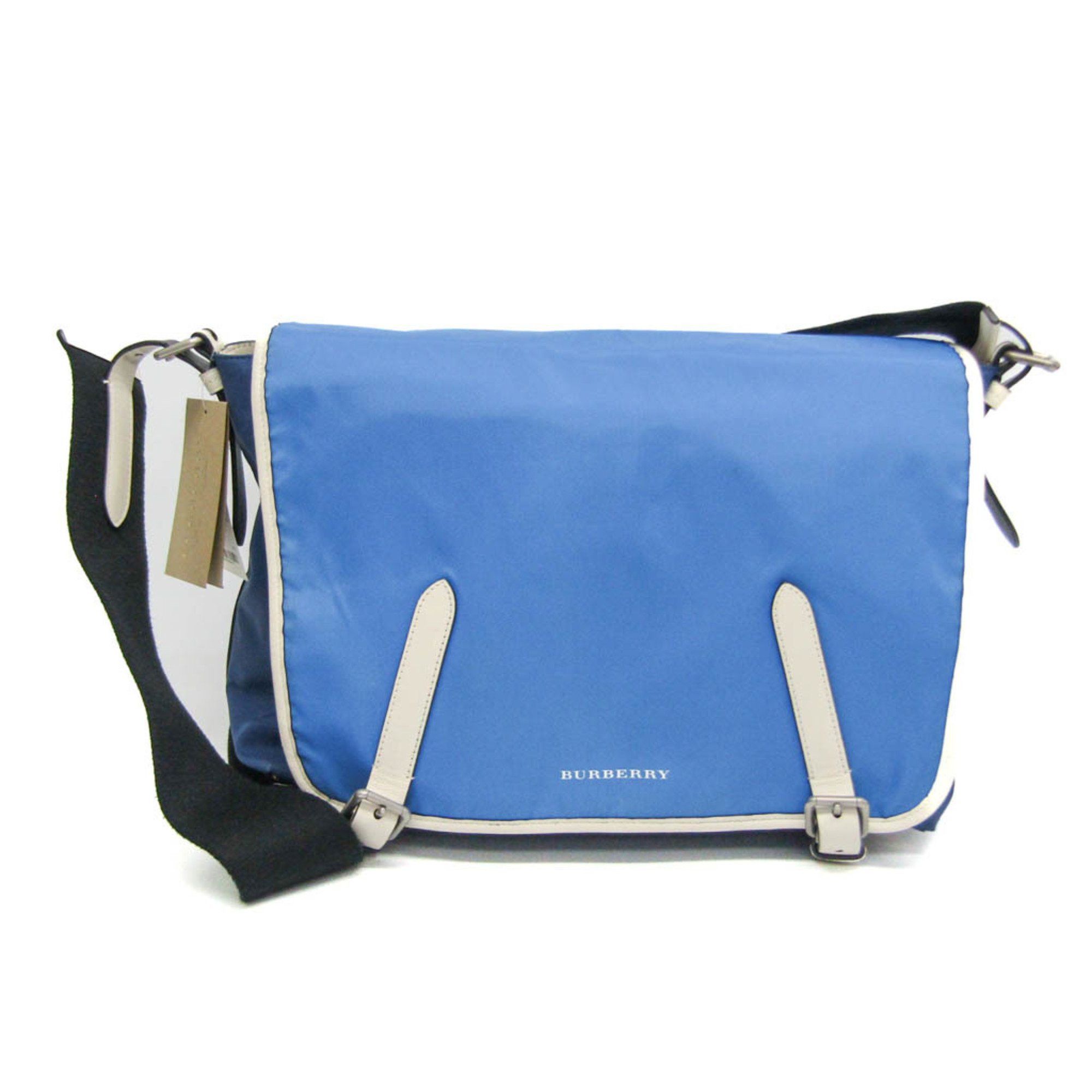 image of Burberry 4074804 Men,women Leather,nylon Shoulder Bag Blue,navy,white, Women's