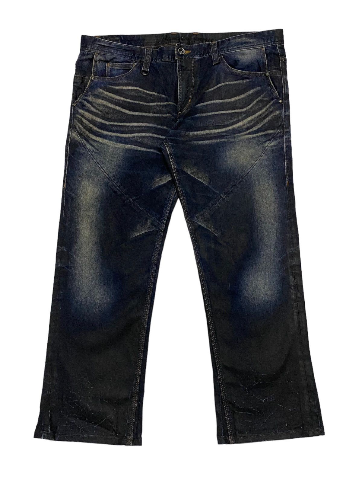 If Six Was Nine × Le Grande Bleu (L.G.B.) × Nicole Club Nicole Club Jean Big Size Double Pocket Art Mud Washed Wax Size US 38 / EU 54 - 1 Thumbnail