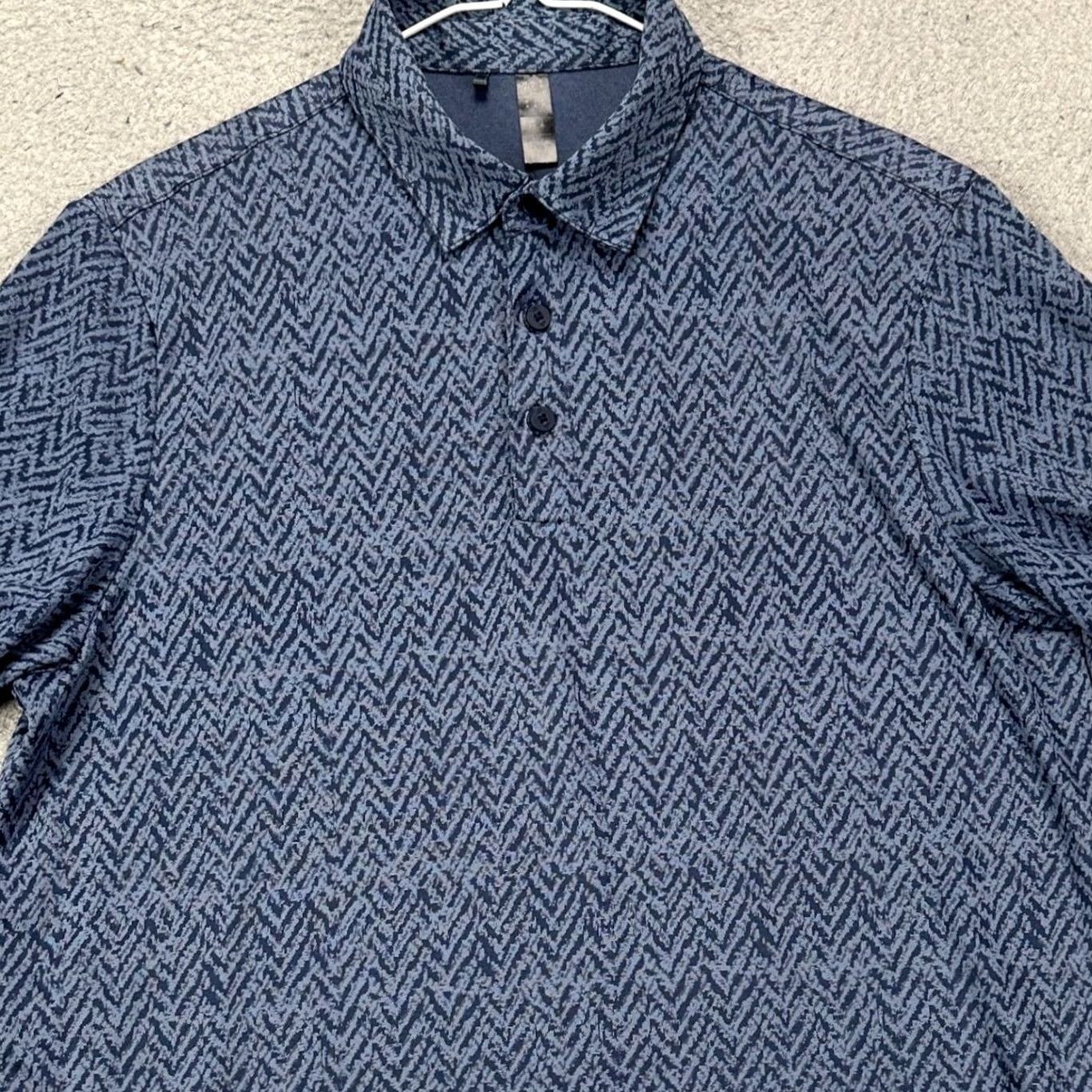 Adidas Adidas Polo Shirt Men Medium Navy Blue Herringbone Golf Performance Short Sleeve Polo Shirt with Logo, Breathable, Moisture Wicking, Casual Activewear Size US M / EU 48-50 / 2 - 2 Thumbnail