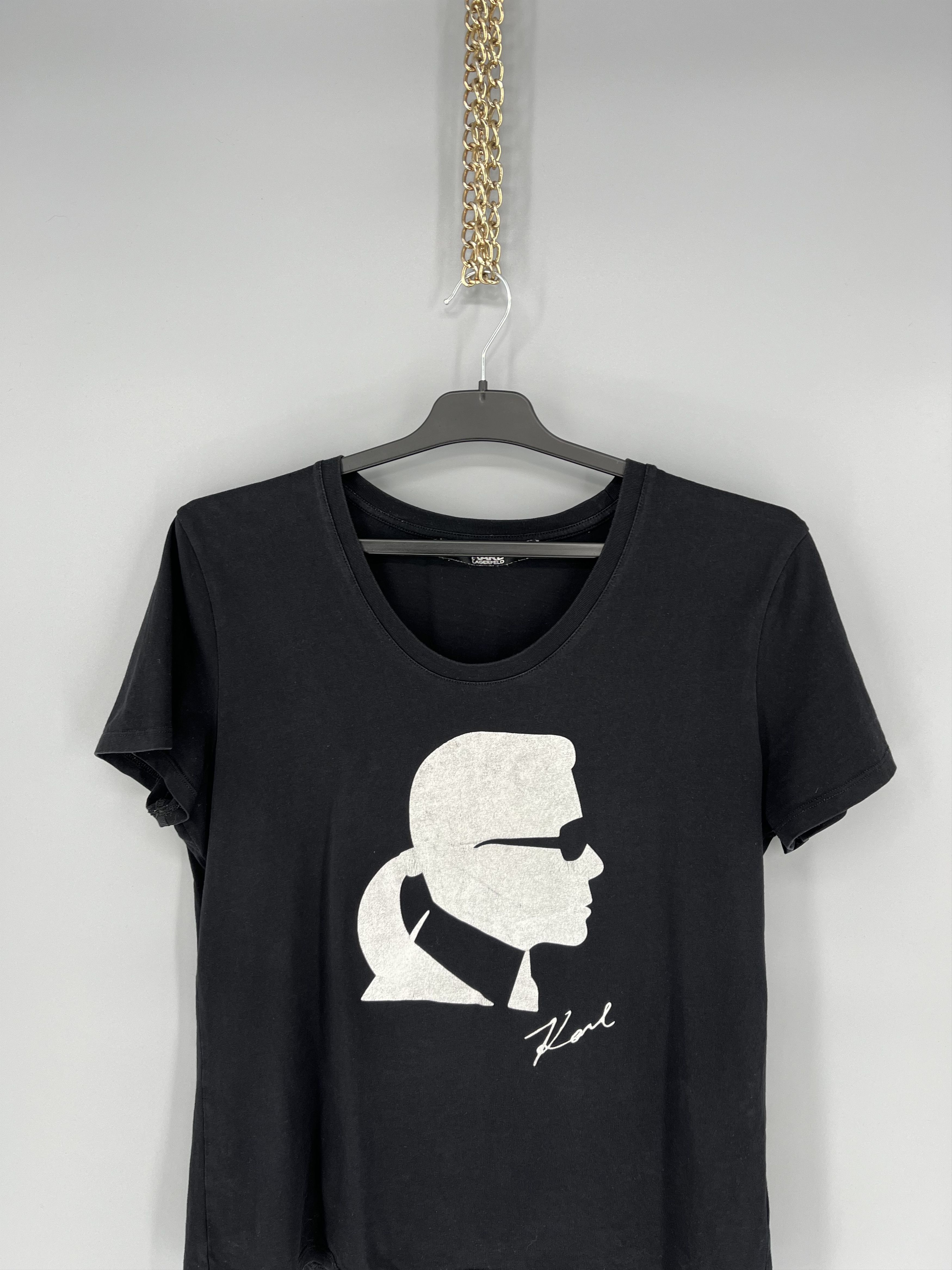 Karl Lagerfeld Karl Lagerfeld Paris Logo T Shirt Black Womens Size L Size L / US 10 / IT 46 - 6 Thumbnail