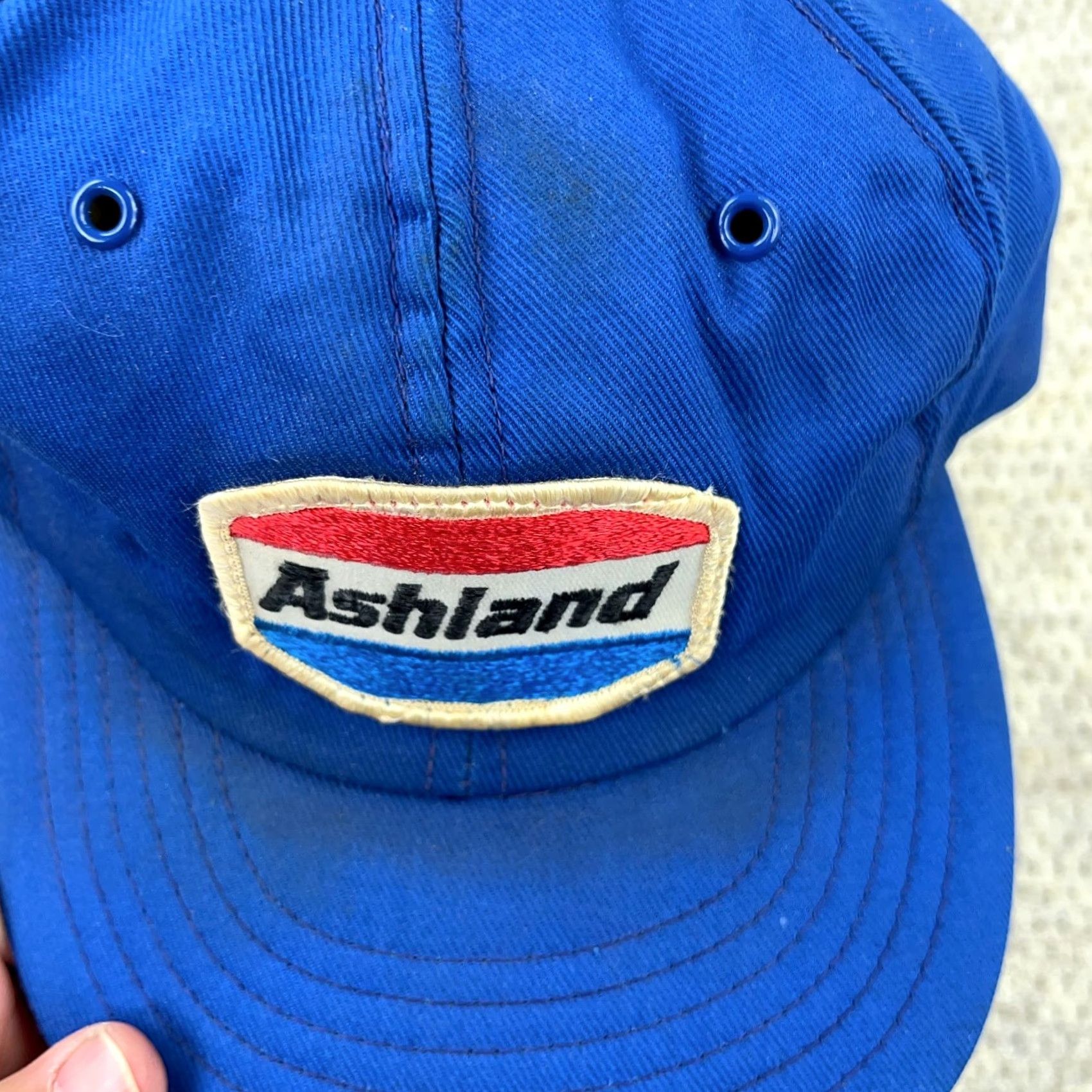 Vintage VINTAGE Ashland Petroleum Trucker Hat Cap Snapback Made In USA 80s Patch Oil Gas Blue One Size Mens Adjustable Breathable Twill Cotton Polyester Hat Size ONE SIZE - 3 Thumbnail