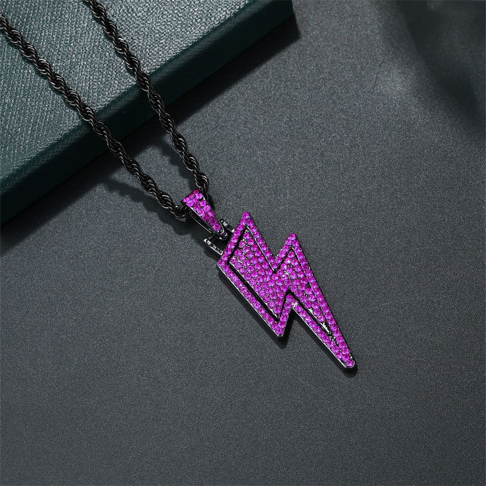 Japanese Brand Purple Lightning Pendant Chain Necklace Size ONE SIZE - 2 Thumbnail