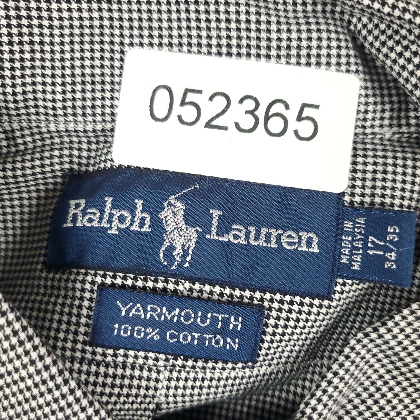 Ralph Lauren Ralph Lauren Shirt Mens Size 17 Gray Houndstooth Dress Button-Down Long Sleeve Cotton Classic Business Casual 17 Mens Size 46R - 7 Thumbnail
