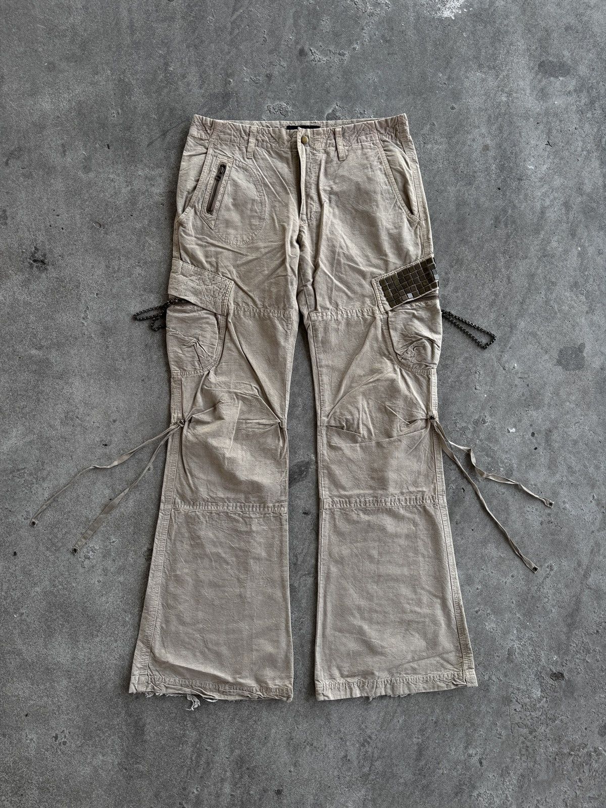 Kiminori Morishita Halb Kiminori Morishita Cargo Flare Canvas Pants Size US 33 - 1 Thumbnail