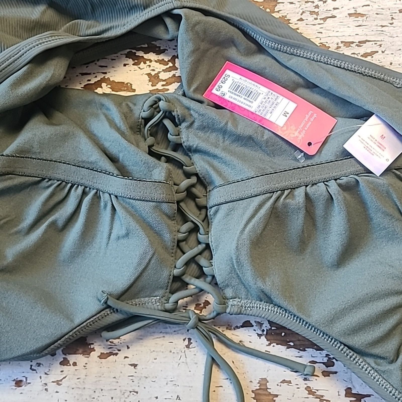 Other NEW women's medium green one piece swim bathing suit Size ONE SIZE - 4 Thumbnail