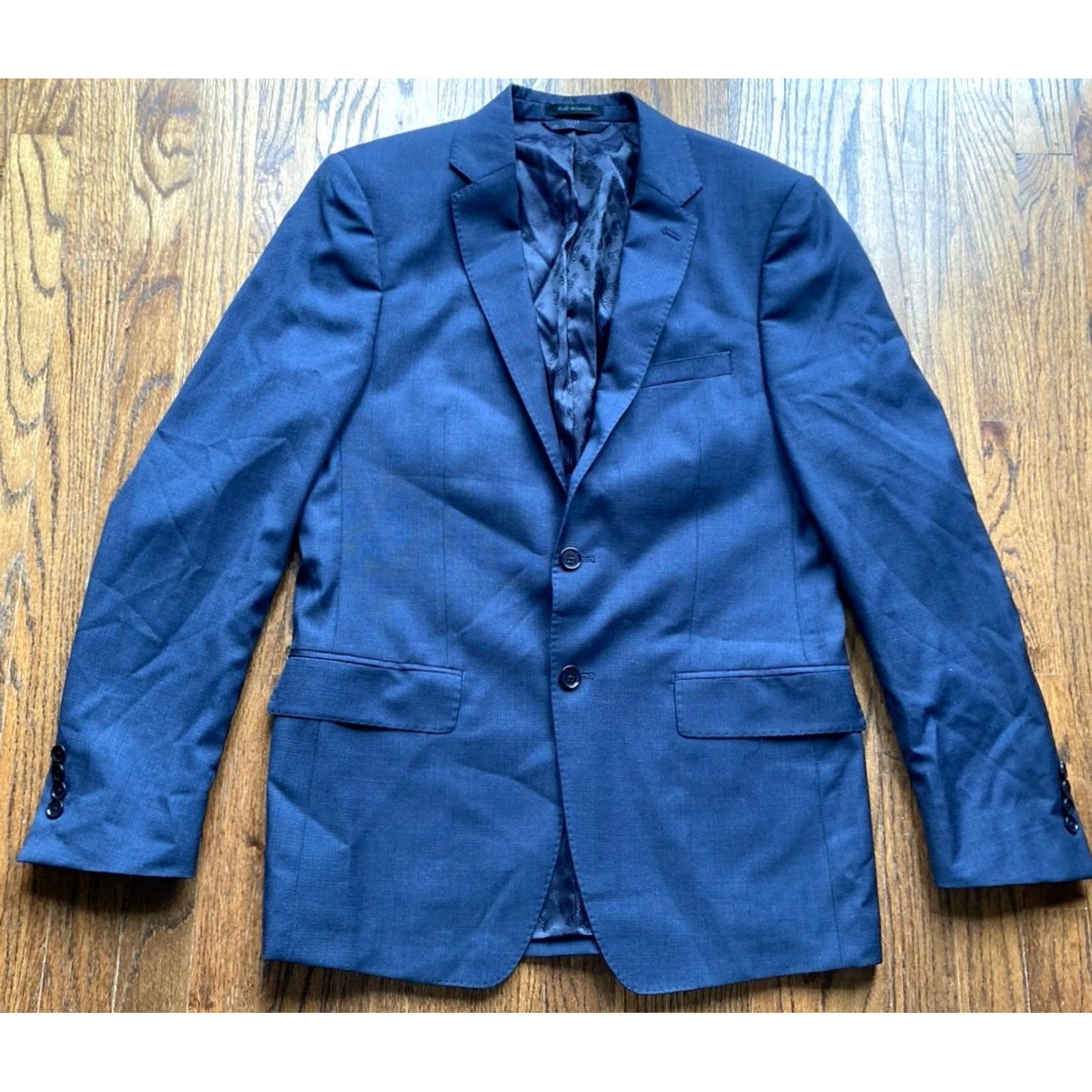 Psycho Bunny Psycho Bunny Sport Coat Mens 40 Regular Notch Wool Blue 2 Button Jacket 100% Wool Navy Blue Long Jacket 40L Size US XXS / EU 40 - 2 Thumbnail