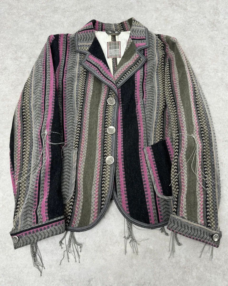 Marithe + Francois Girbaud 1990s Marithé + François Girbaud Striped Blazer Jacket Size XS / US 0-2 / IT 36-38 - 1 Thumbnail