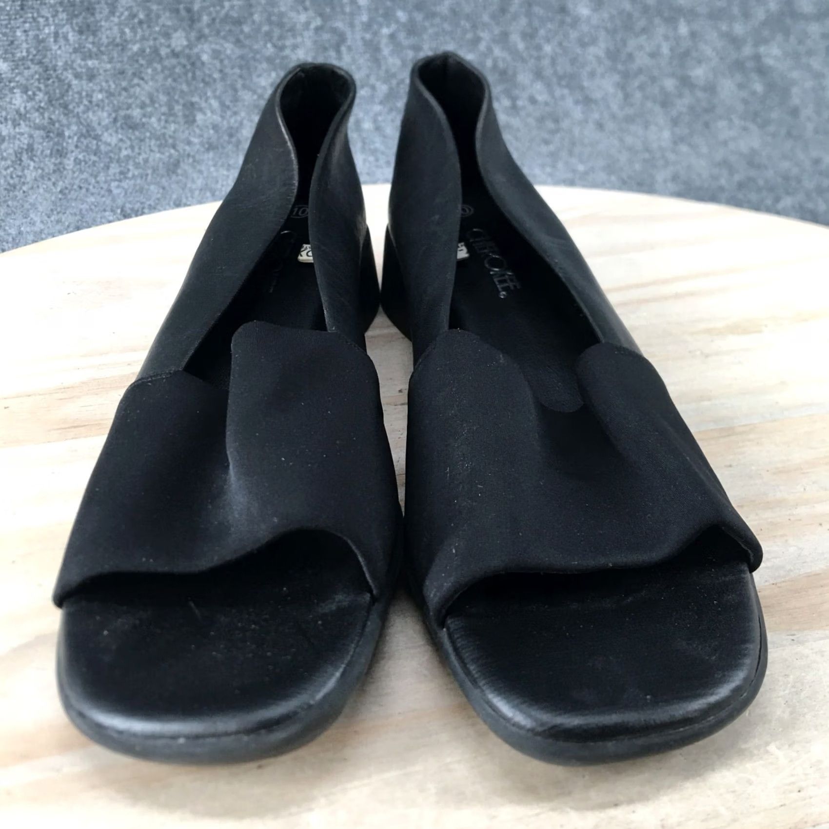 Cherokee Cherokee Sandals Womens 10 Casual Open Toe Slip Ons Wedge Black Leather Comfort Size US 10 / IT 40 - 6 Thumbnail