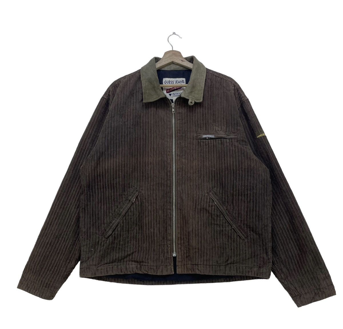 image of Vintage Guess Jeans Corduroy Jacket in Brown, Men's (Size Large)