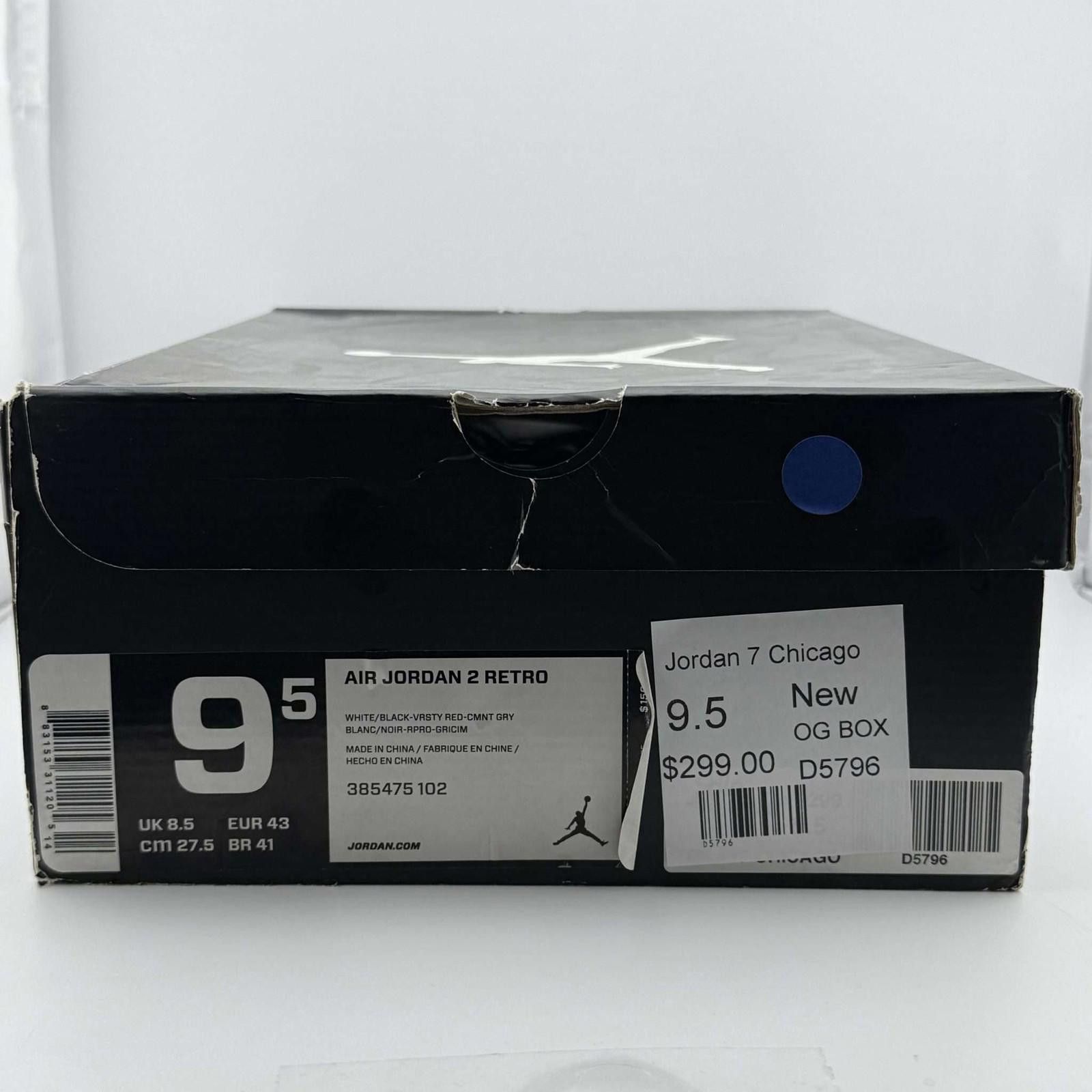 Nike og box Air Jordan 2 Retro White/Red Sneakers US 9.5 New Size US 9.5 / EU 42-43 - 6 Thumbnail