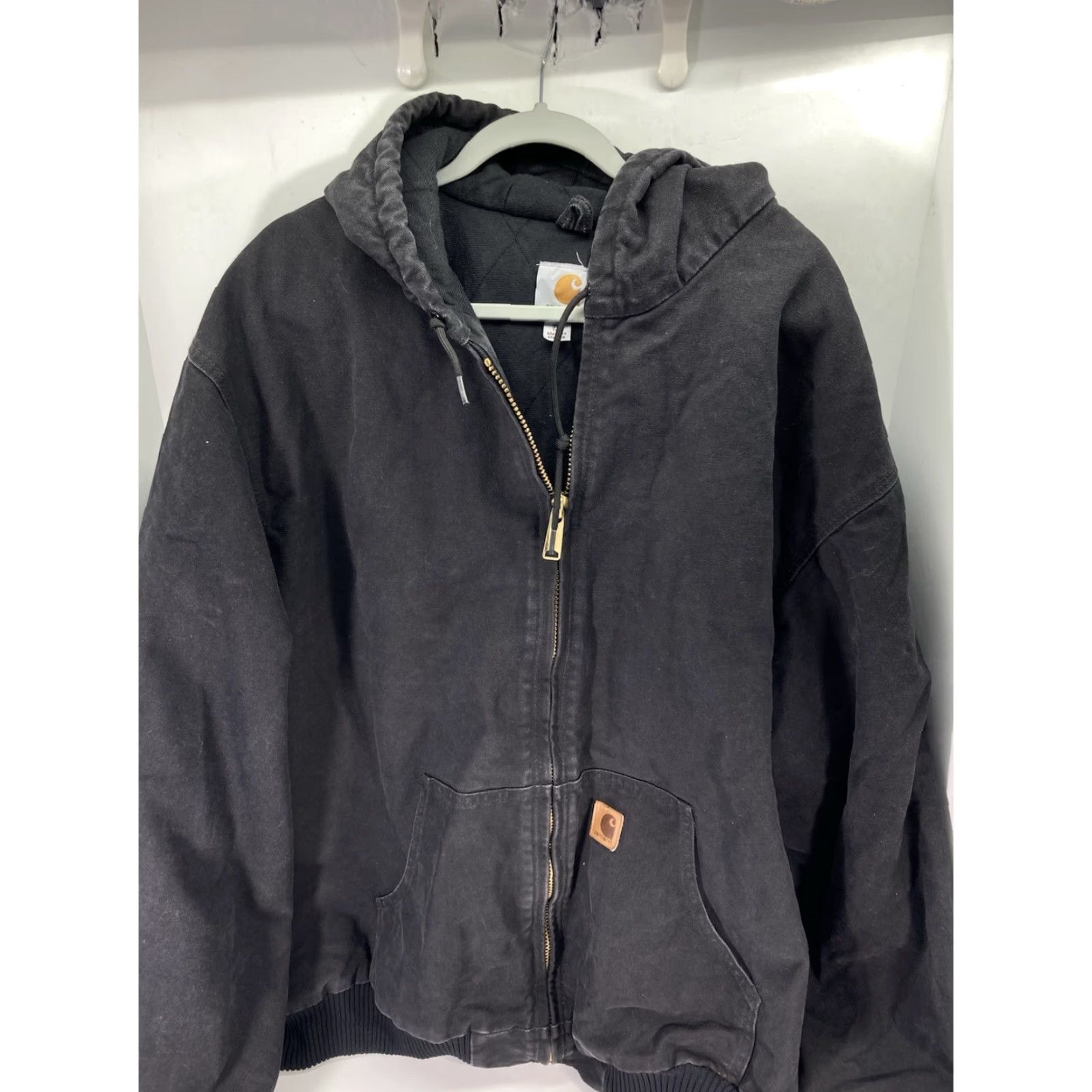 Carhartt VINTAGE Carhartt Jacket Coat Men 3XL Tall Black Duck Canvas Full Zip Hood J130 BLK Mens Size US XXL / EU 58 / 5 - 2 Thumbnail